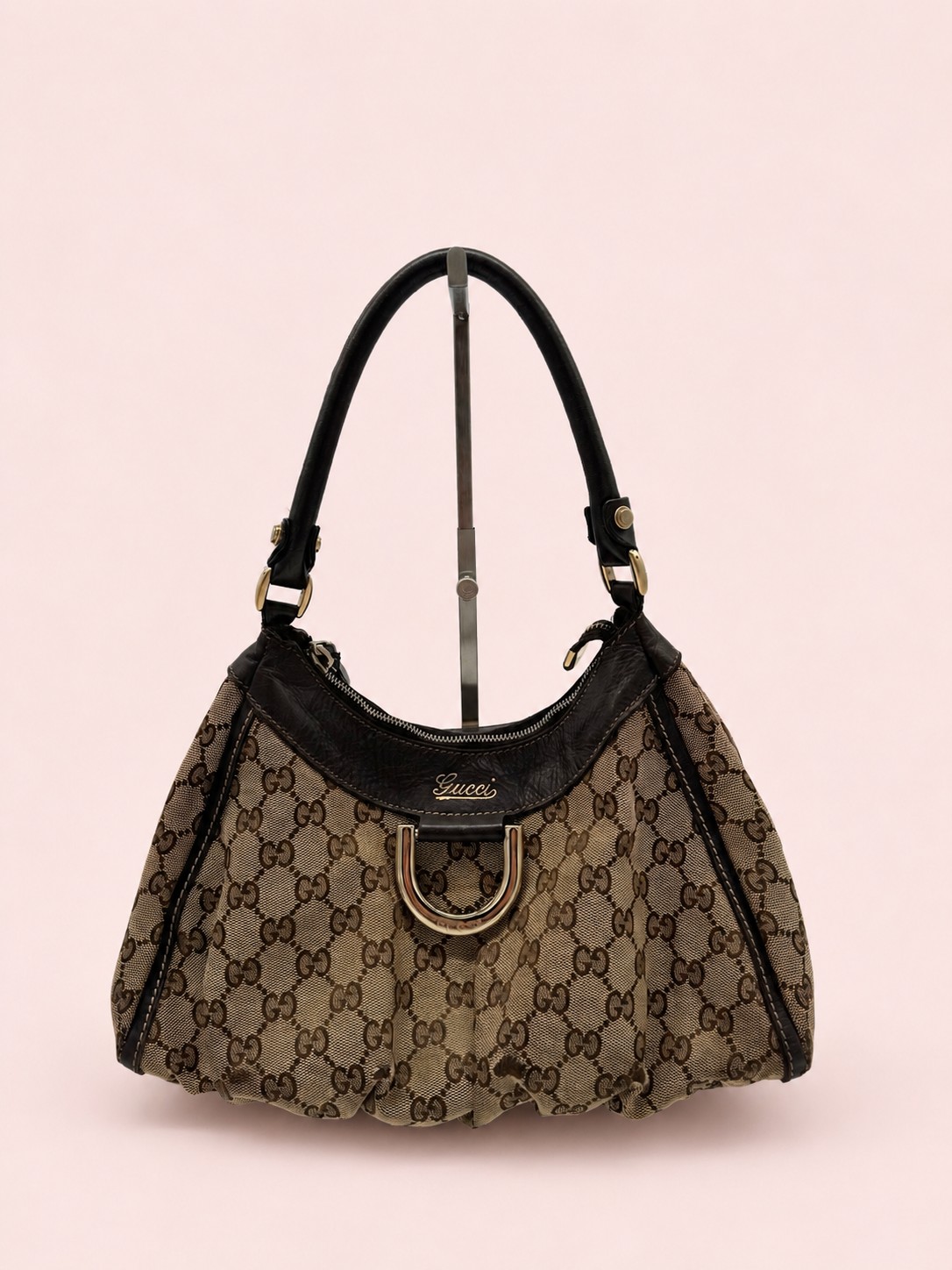 Gucci GG Canvas Abbey Brown Shoulder Bag