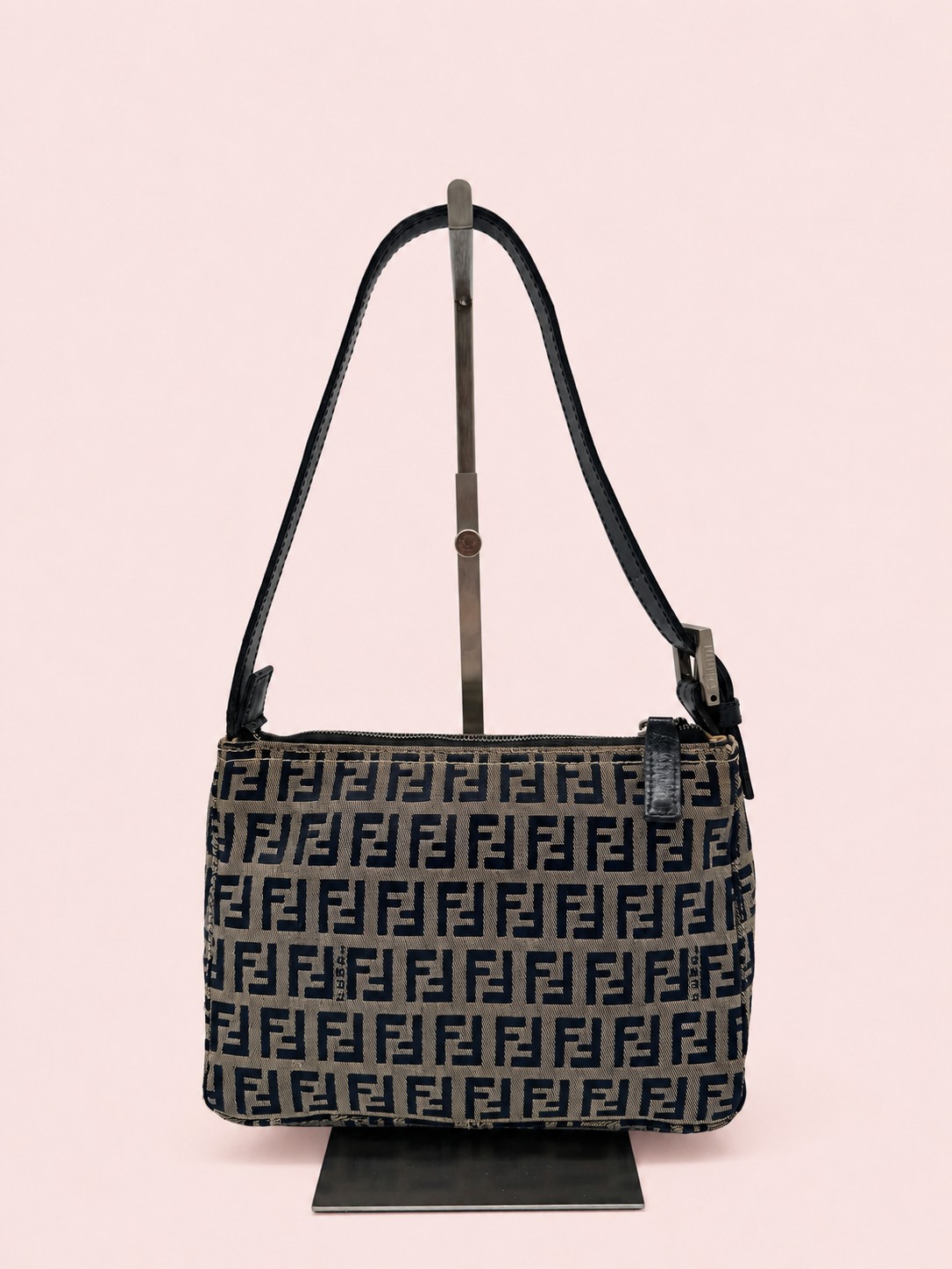 Fendi Zucca Navy Shoulder Bag