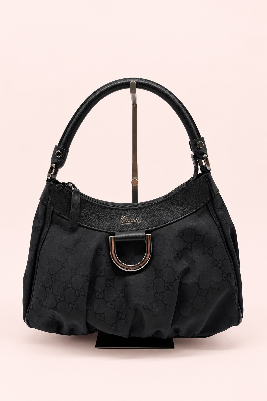Gucci GG Canvas Abbey D-Ring Black Monogram Shoulder Bag