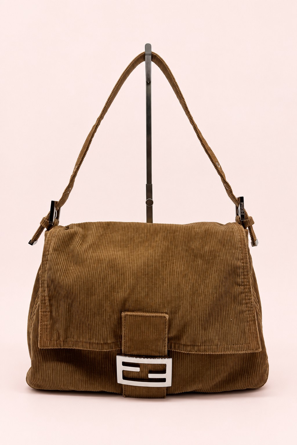 Fendi Corduroy Mamma Baguette Shoulder Bag