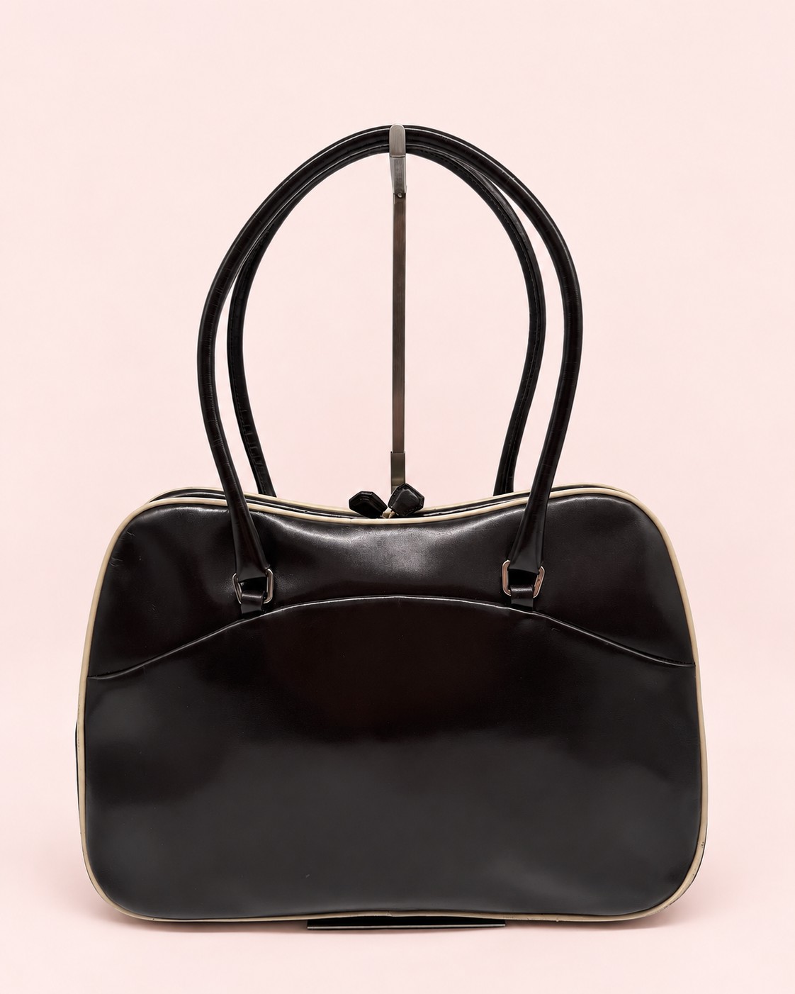Prada Bowling Brown Leather Shoulder Bag