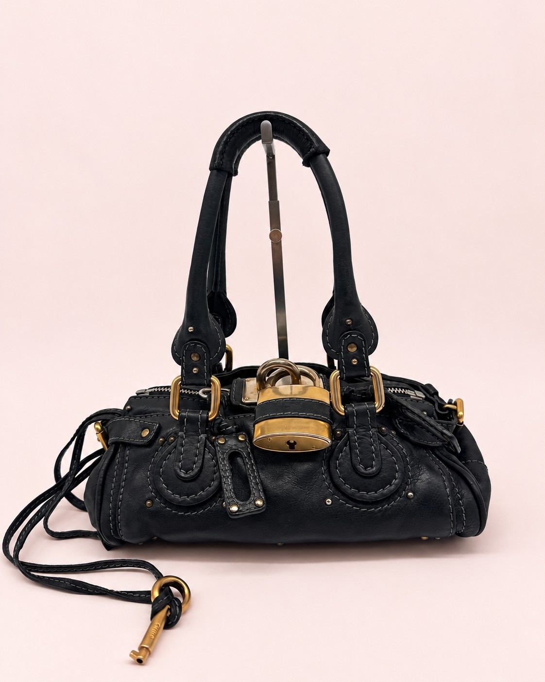 Chloe Black Leather Small Paddington Handbag