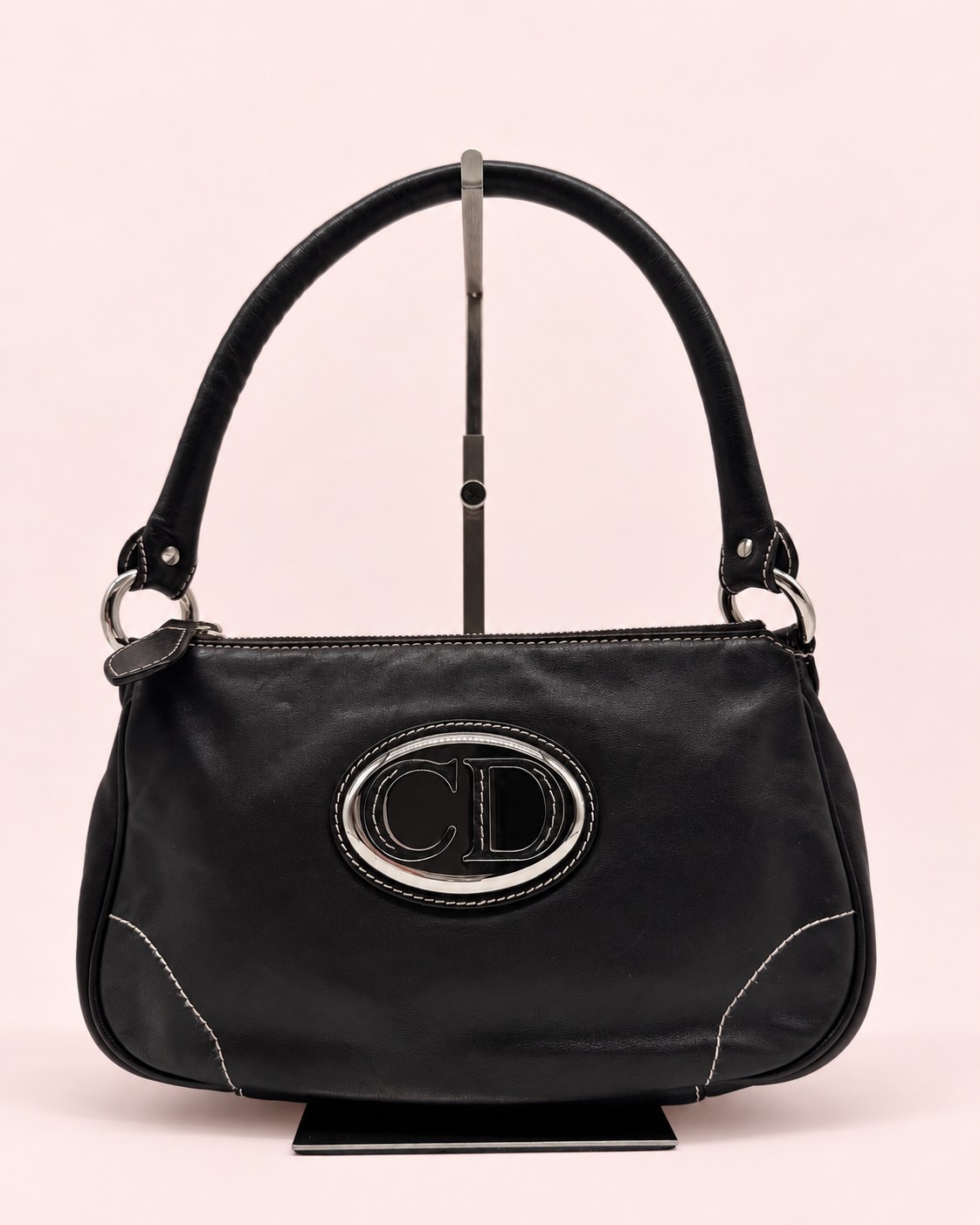 Dior Brown Leather CD Handbag