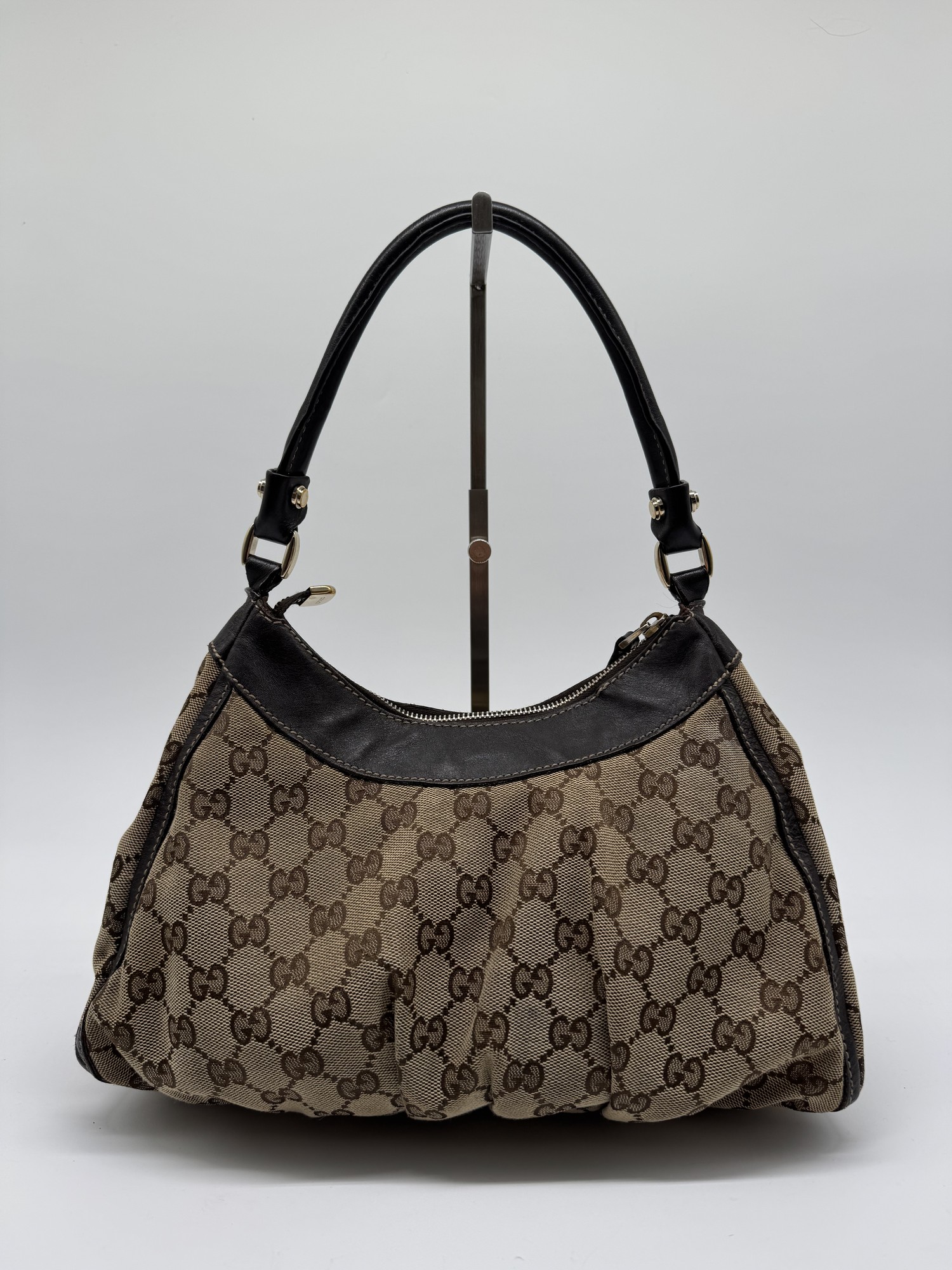 Gucci GG Canvas Abbey D-Ring Brown Monogram Shoulder Bag