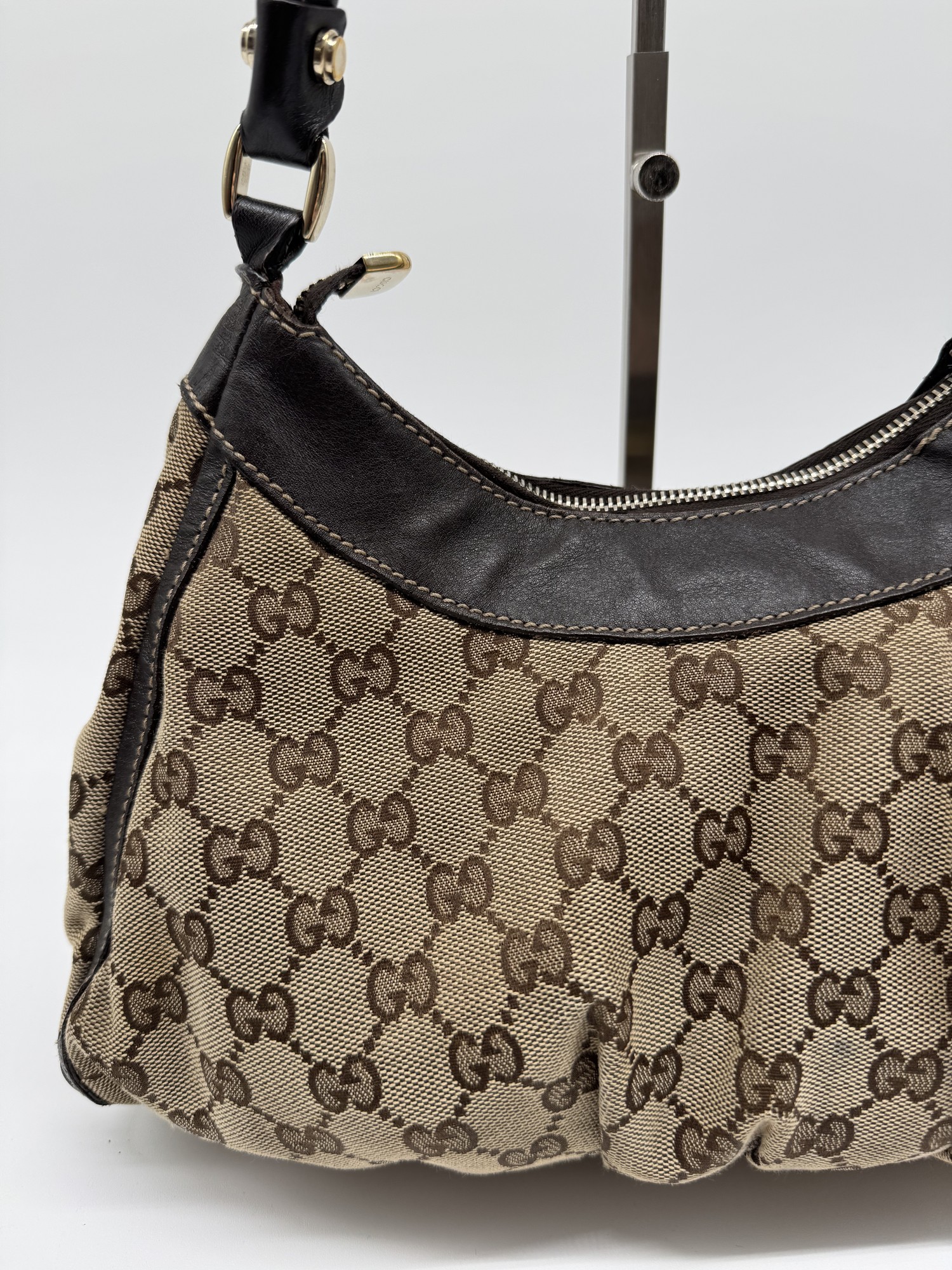 Gucci GG Canvas Abbey D-Ring Brown Monogram Shoulder Bag