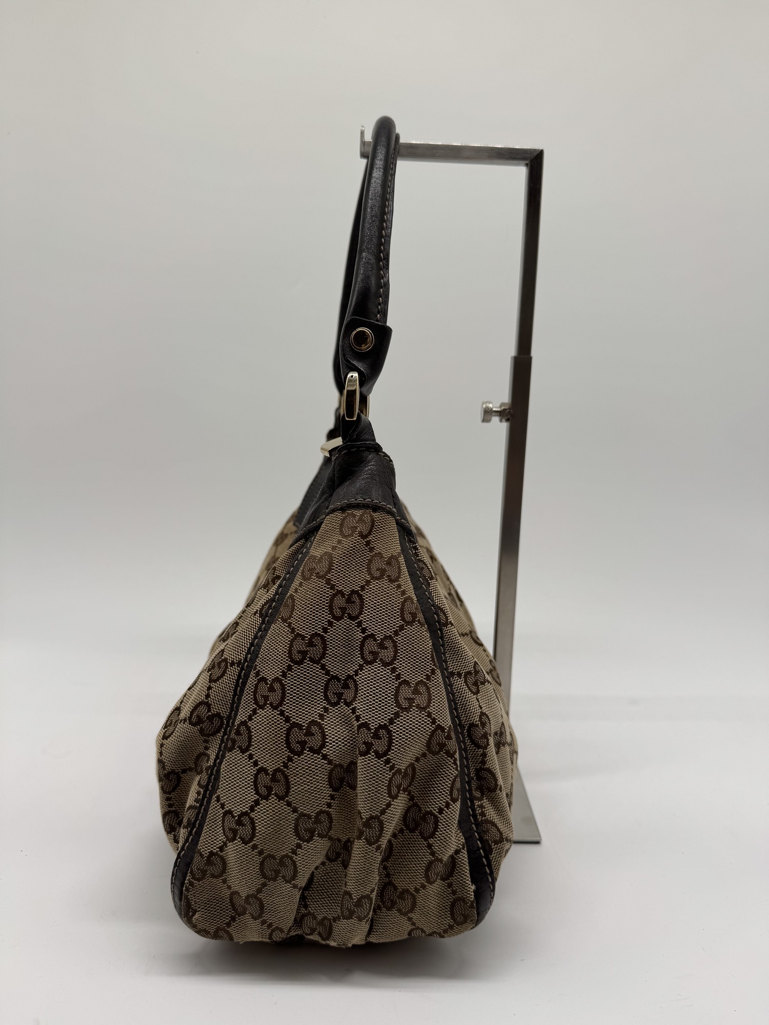 Gucci GG Canvas Abbey D-Ring Brown Monogram Shoulder Bag