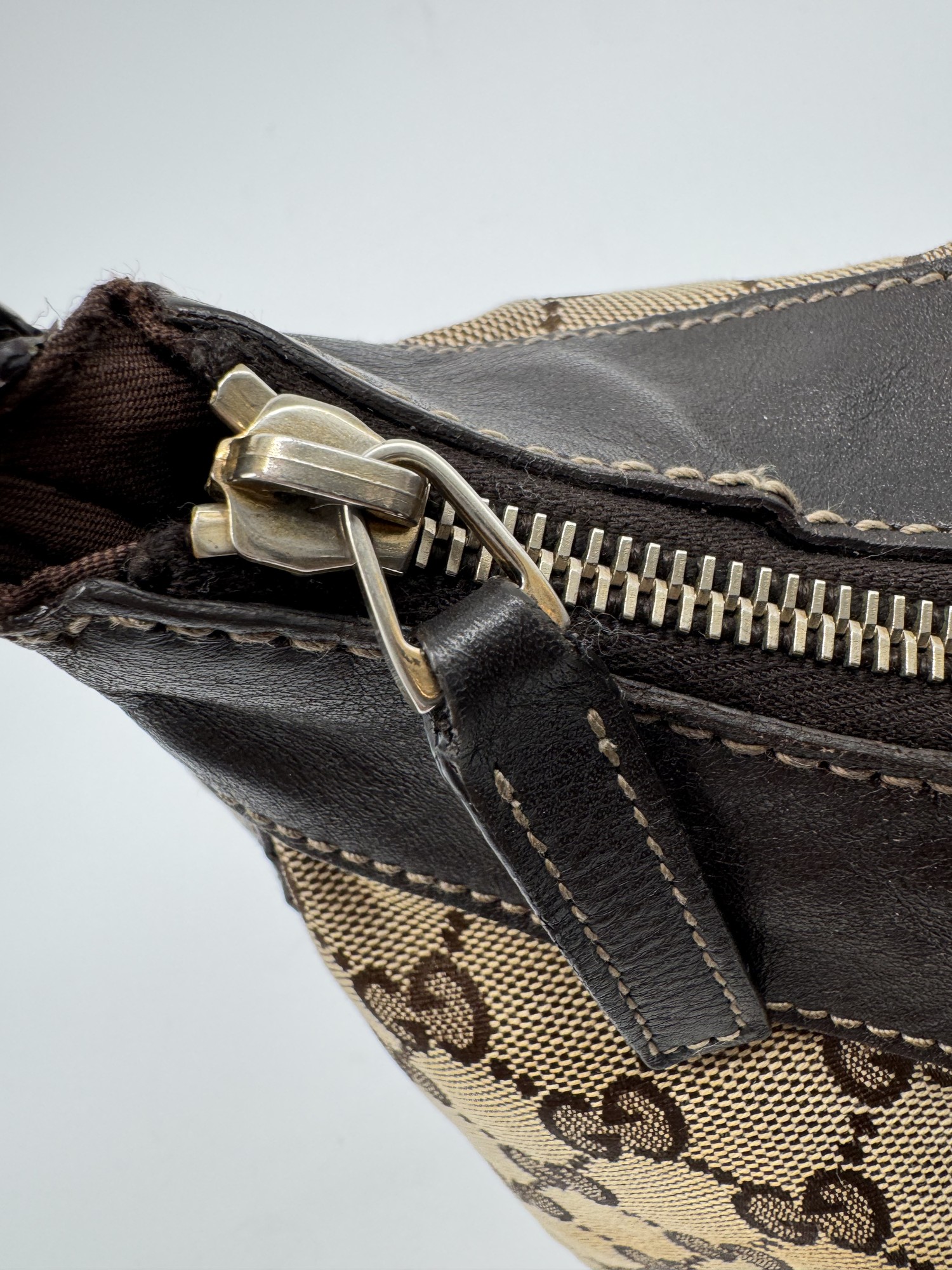 Gucci GG Canvas Abbey D-Ring Brown Monogram Shoulder Bag