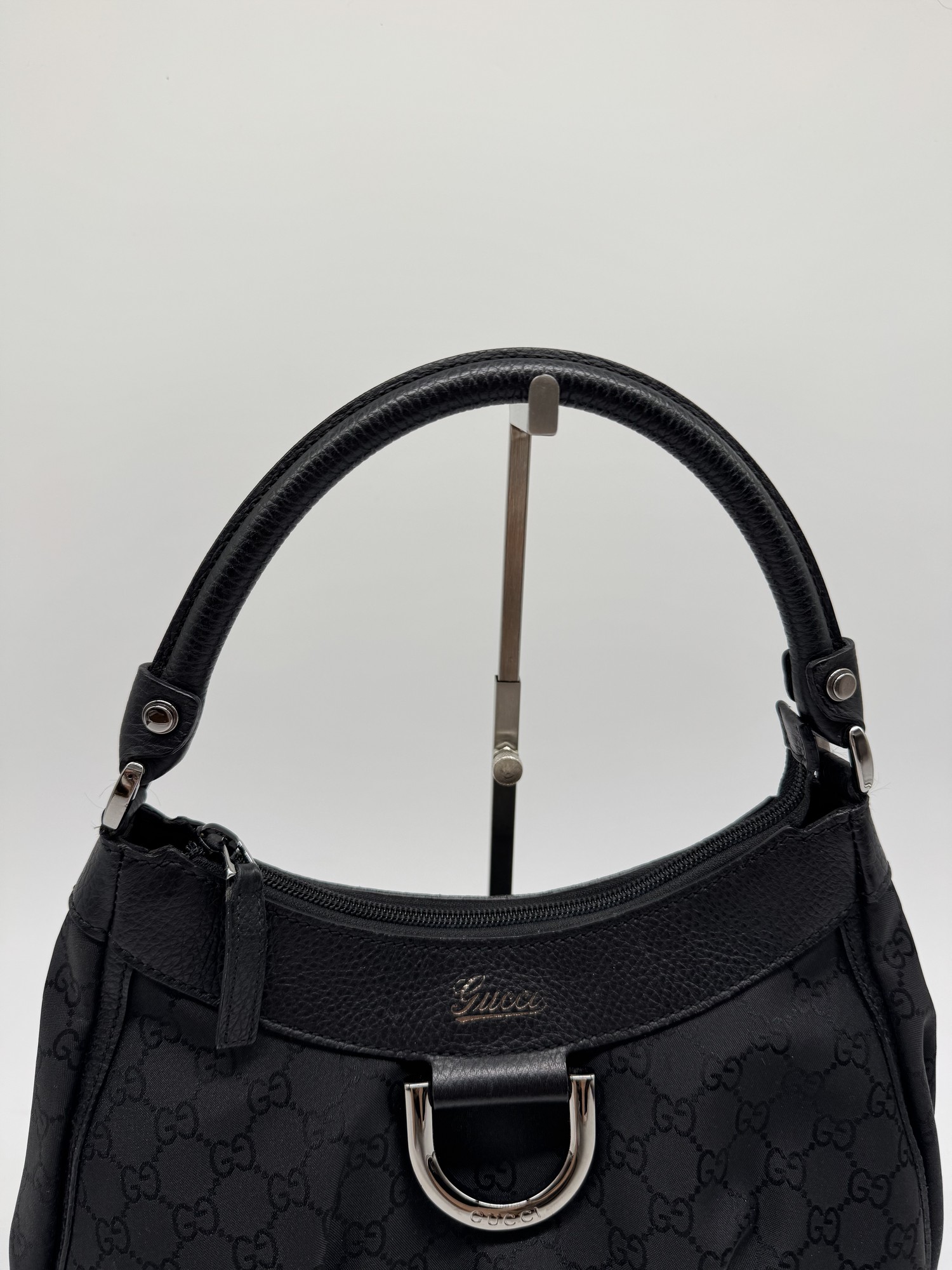 Gucci GG Canvas Abbey D-Ring Black Monogram Shoulder Bag