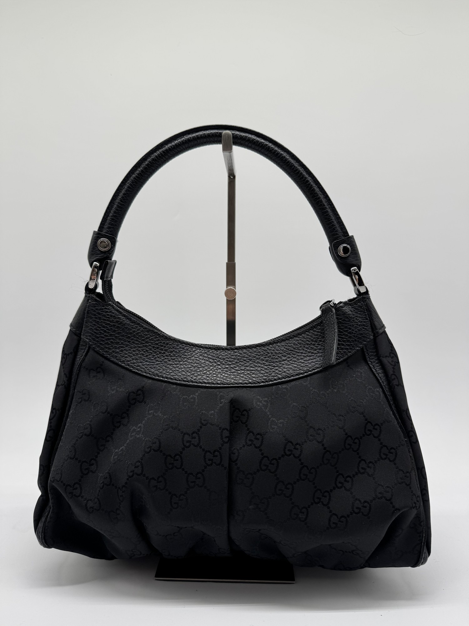 Gucci GG Canvas Abbey D-Ring Black Monogram Shoulder Bag