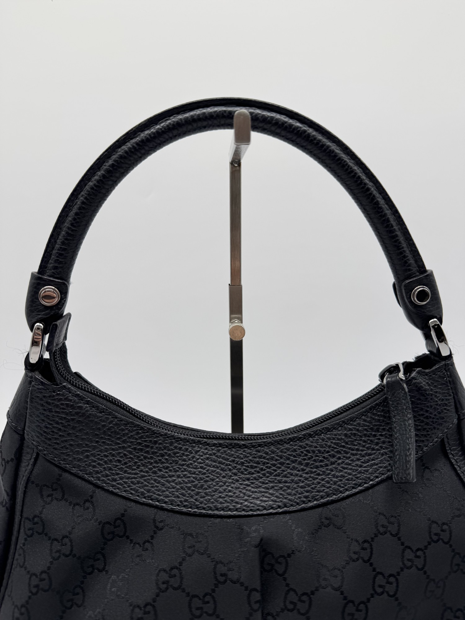 Gucci GG Canvas Abbey D-Ring Black Monogram Shoulder Bag