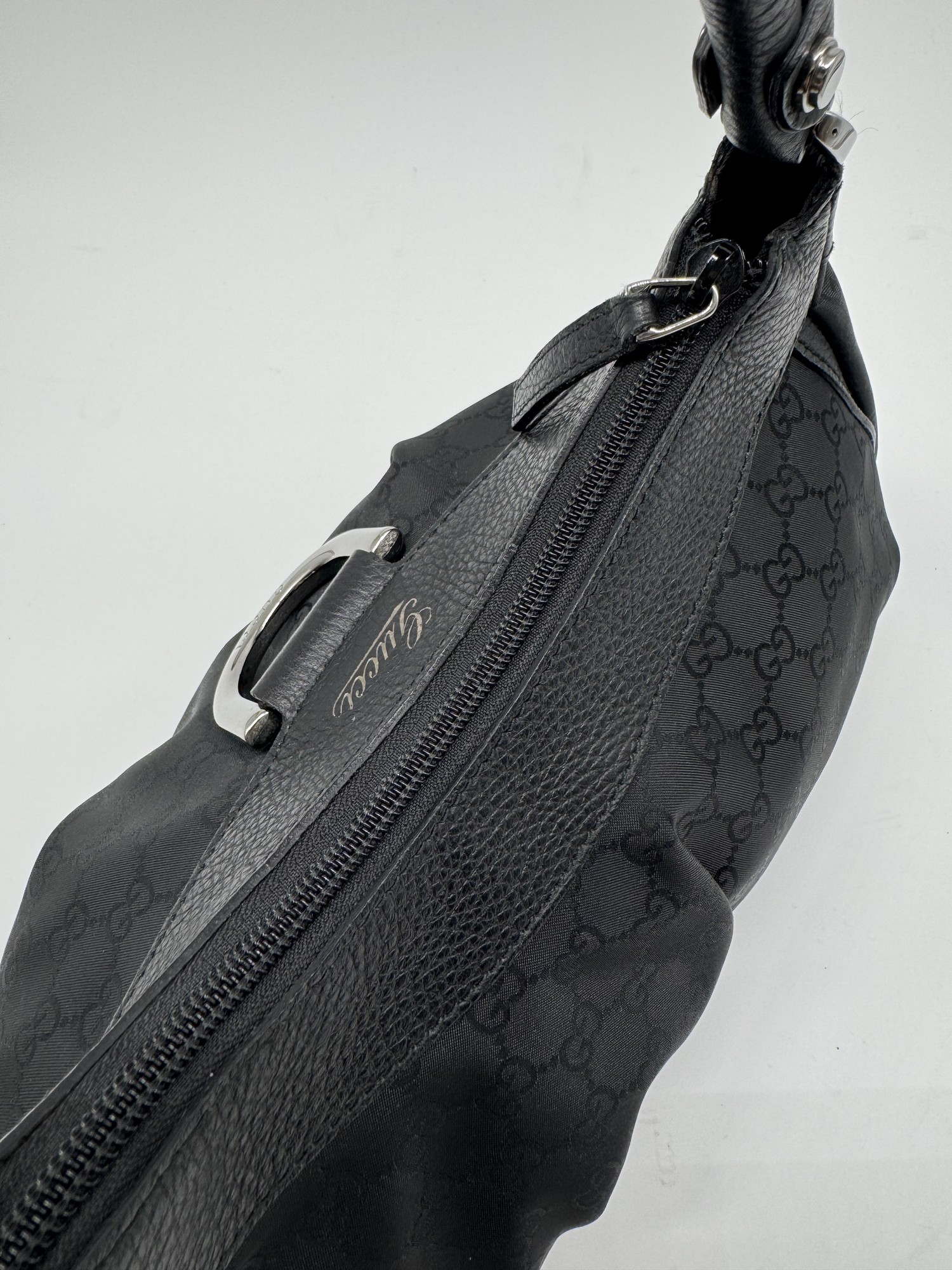 Gucci GG Canvas Abbey D-Ring Black Monogram Shoulder Bag