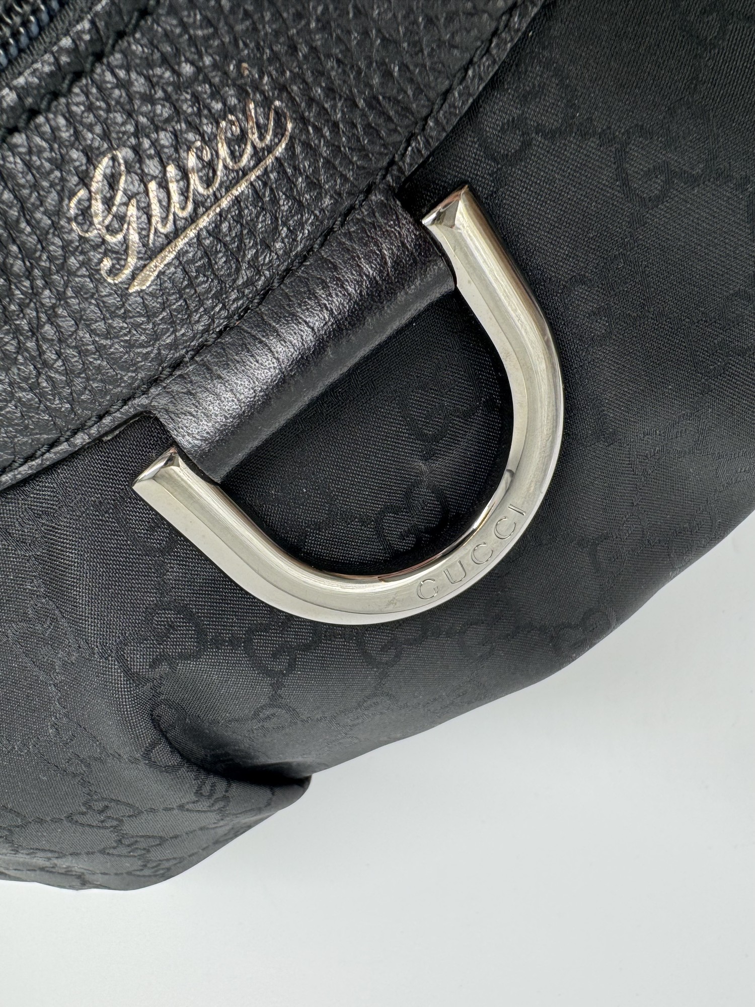 Gucci GG Canvas Abbey D-Ring Black Monogram Shoulder Bag