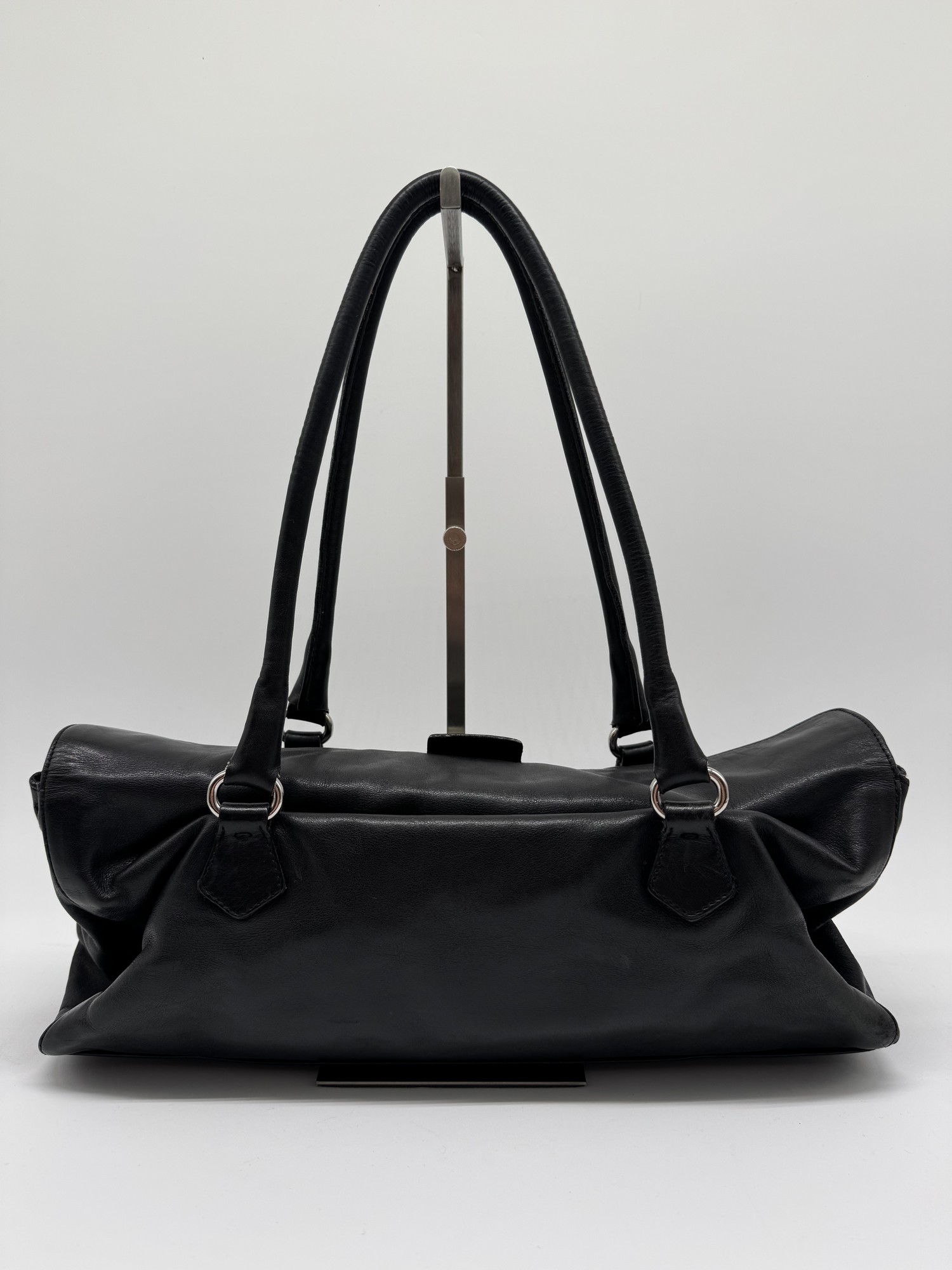 Prada Vitello Easy Leather Black Shoulder Bag