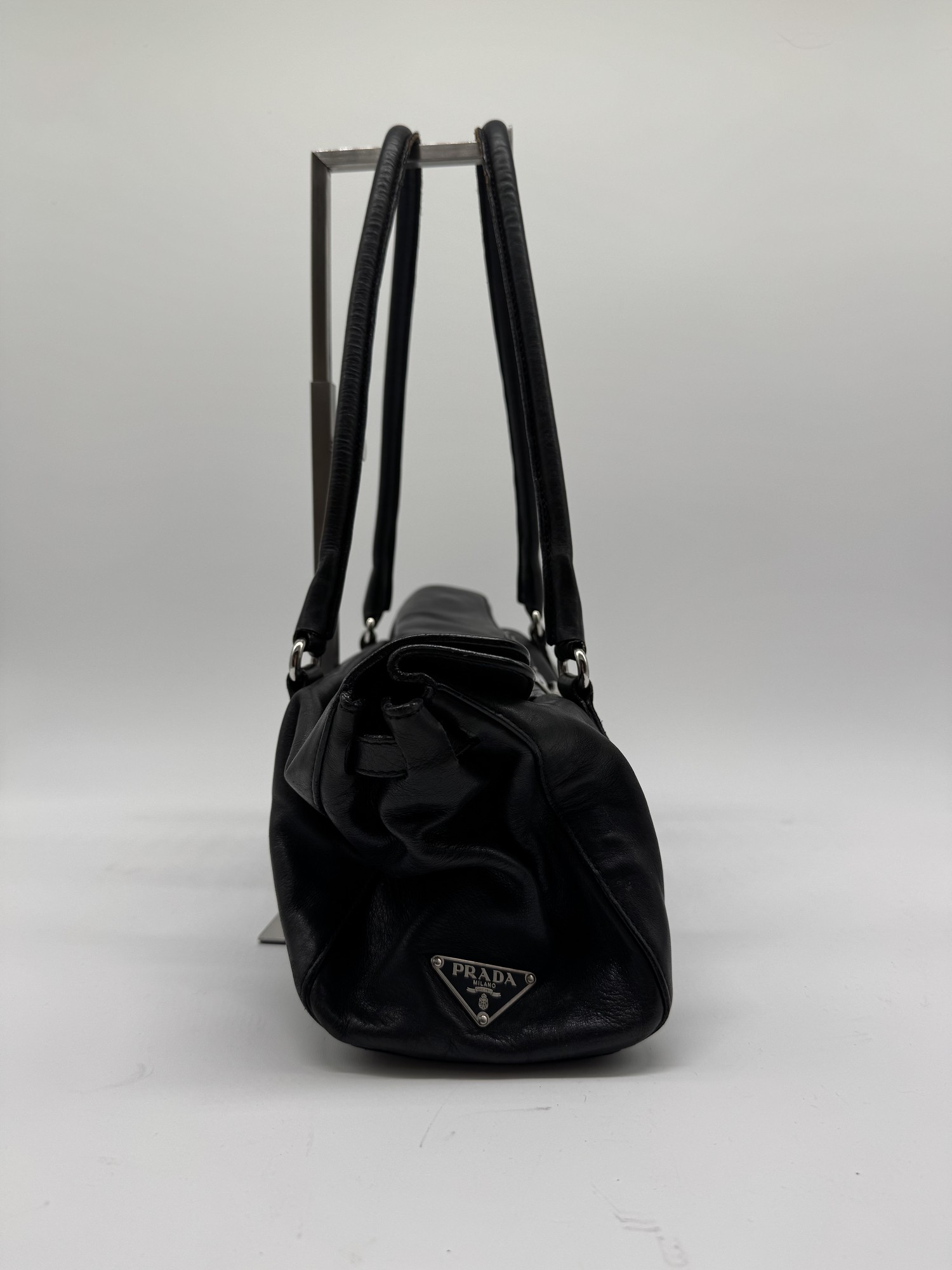 Prada Vitello Easy Leather Black Shoulder Bag