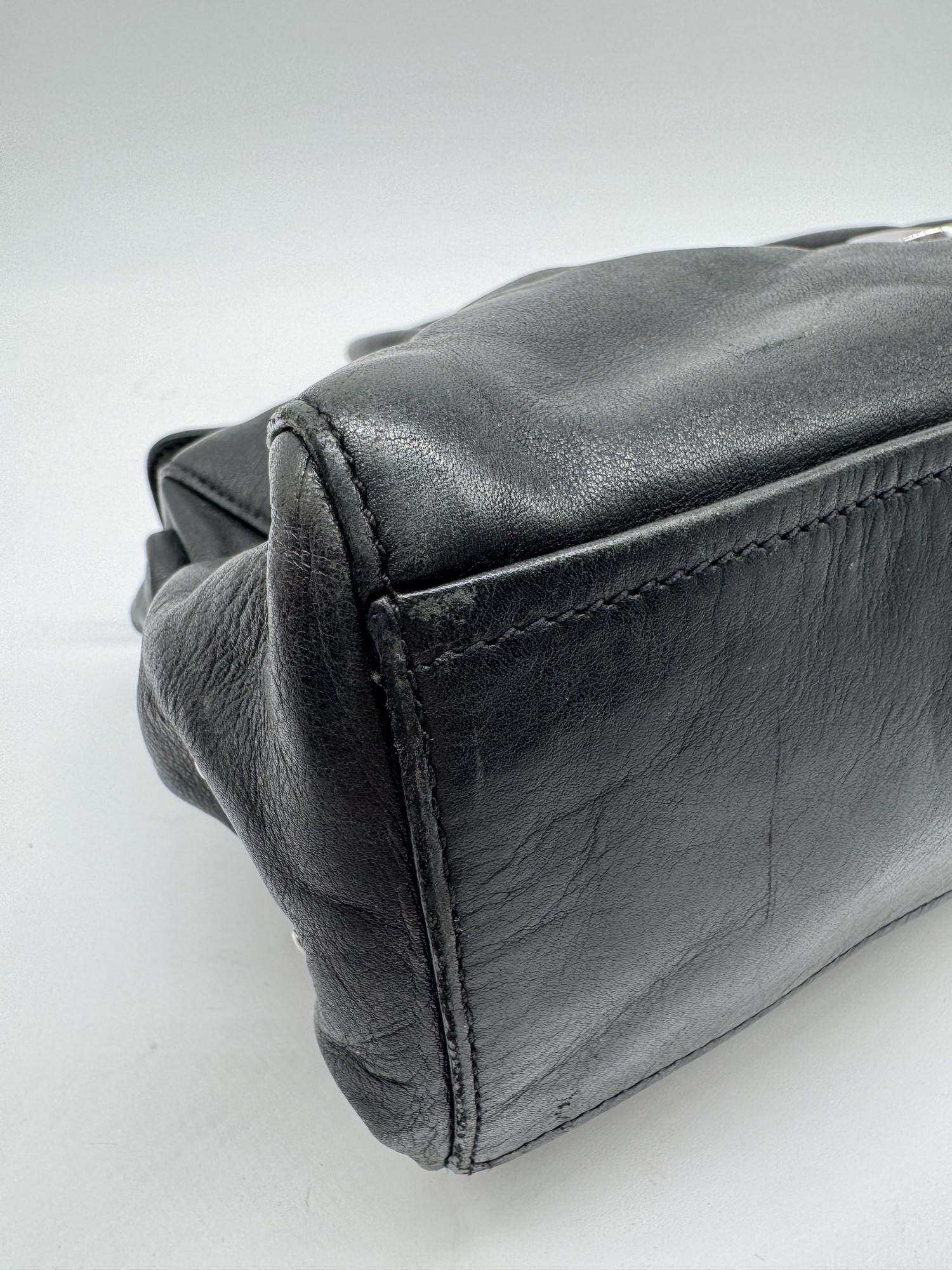 Prada Vitello Easy Leather Black Shoulder Bag
