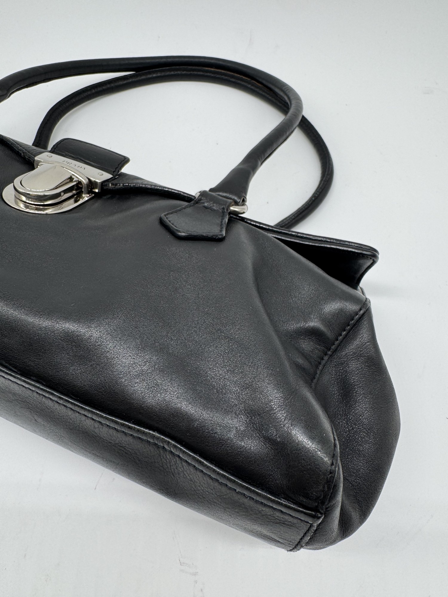 Prada Vitello Easy Leather Black Shoulder Bag
