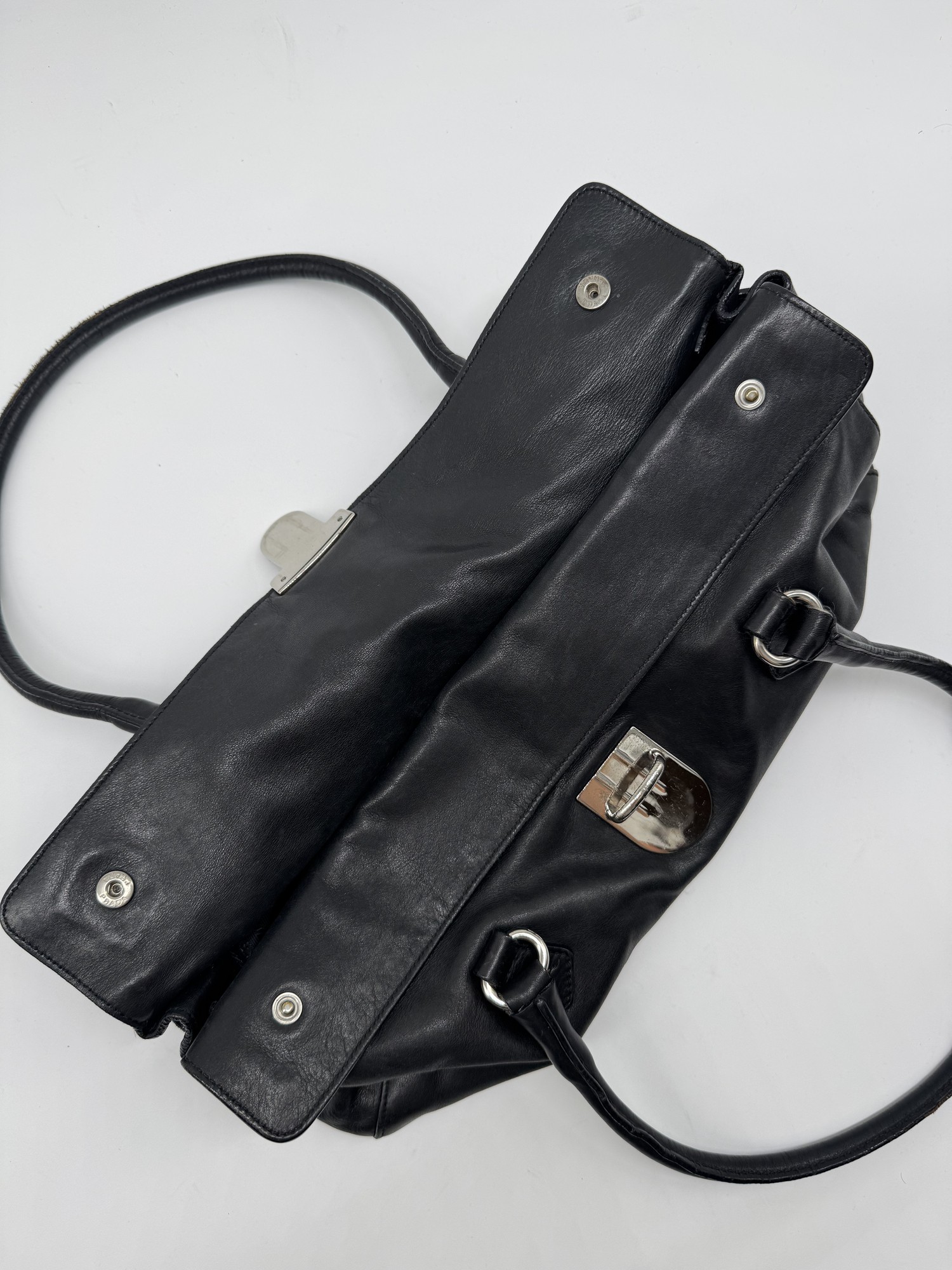 Prada Vitello Easy Leather Black Shoulder Bag