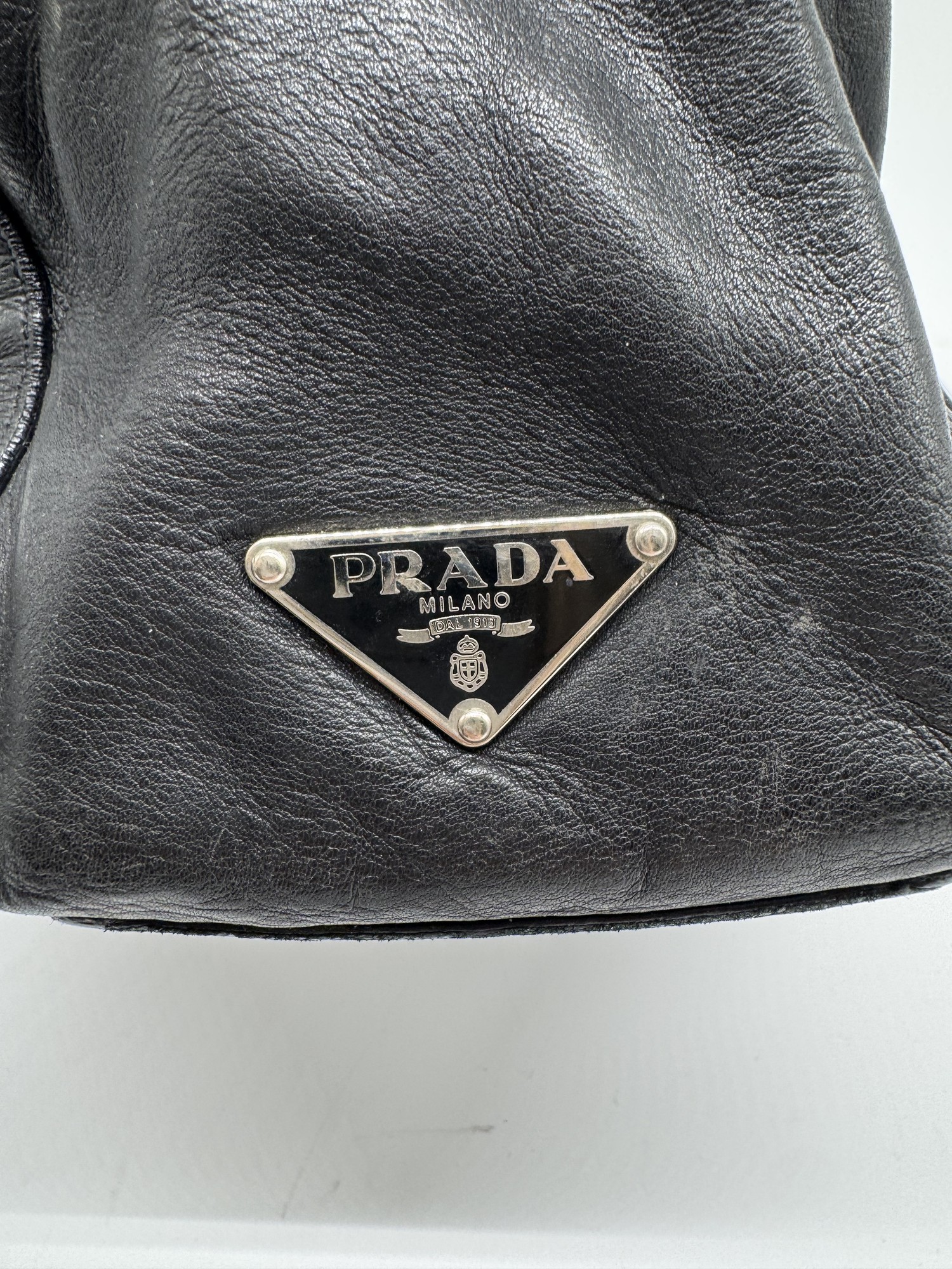 Prada Vitello Easy Leather Black Shoulder Bag
