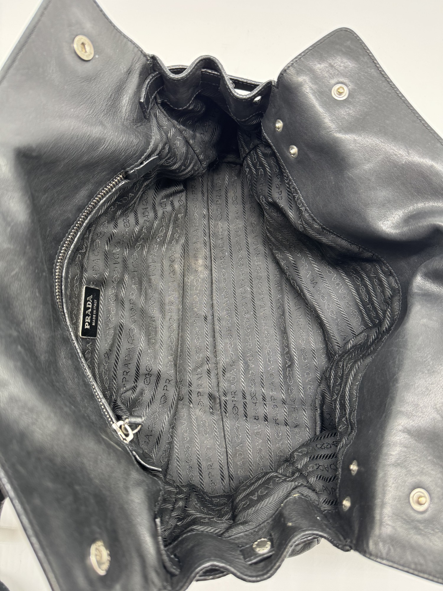 Prada Vitello Easy Leather Black Shoulder Bag