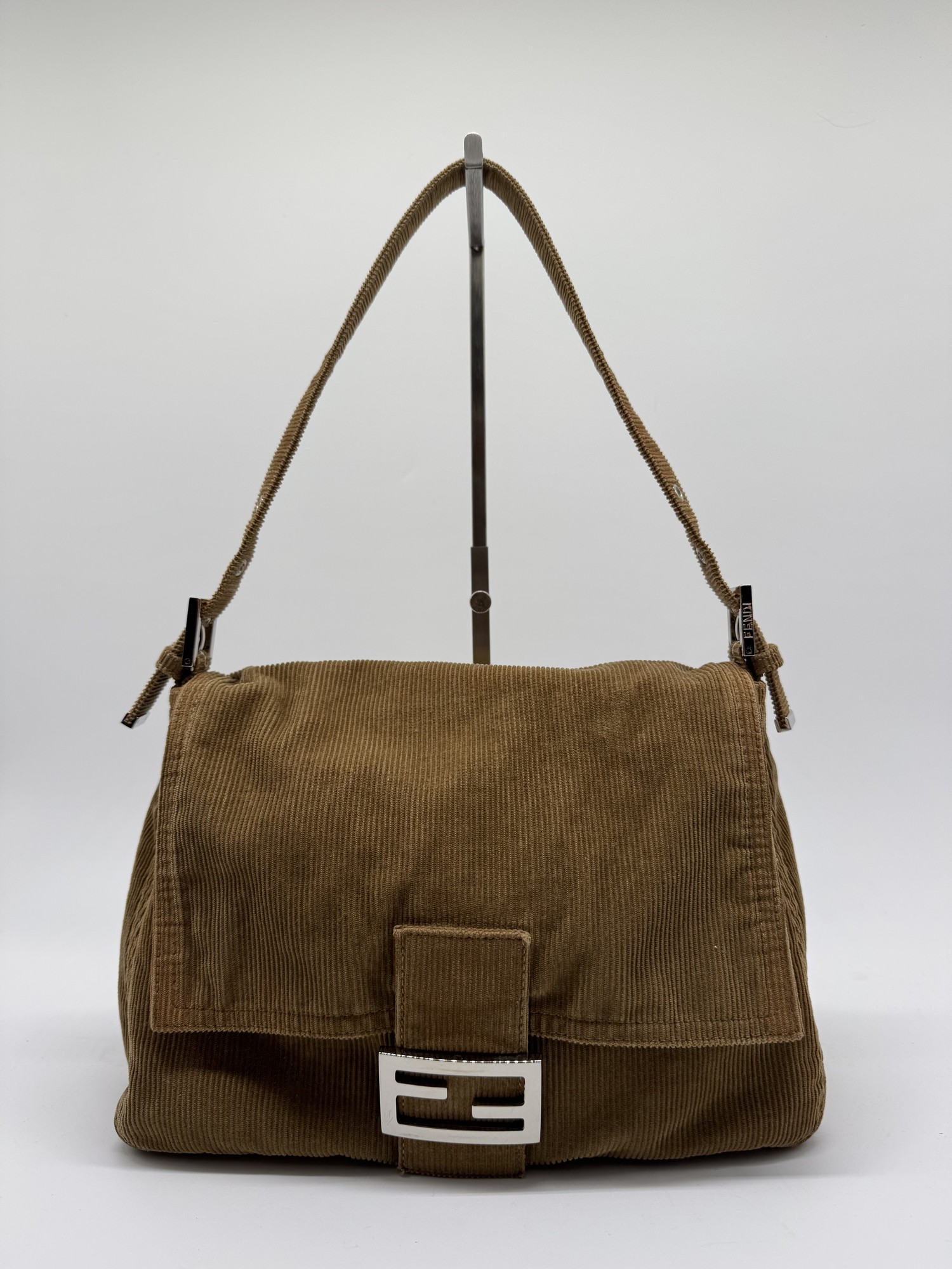 Fendi Corduroy Mamma Baguette Shoulder Bag