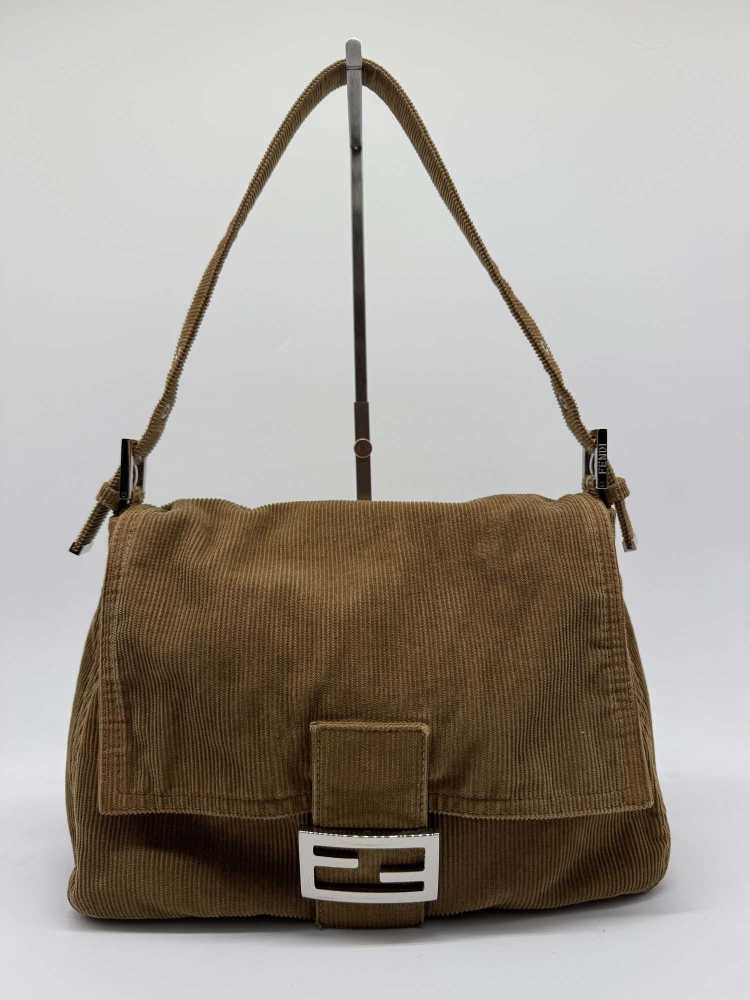 Fendi Corduroy Mamma Baguette Shoulder Bag
