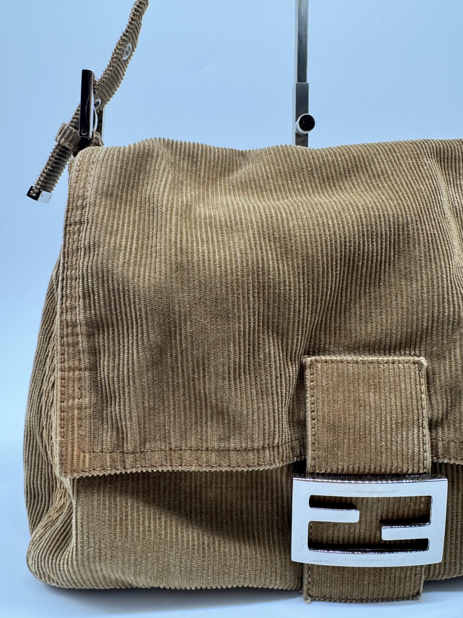 Fendi Corduroy Mamma Baguette Shoulder Bag