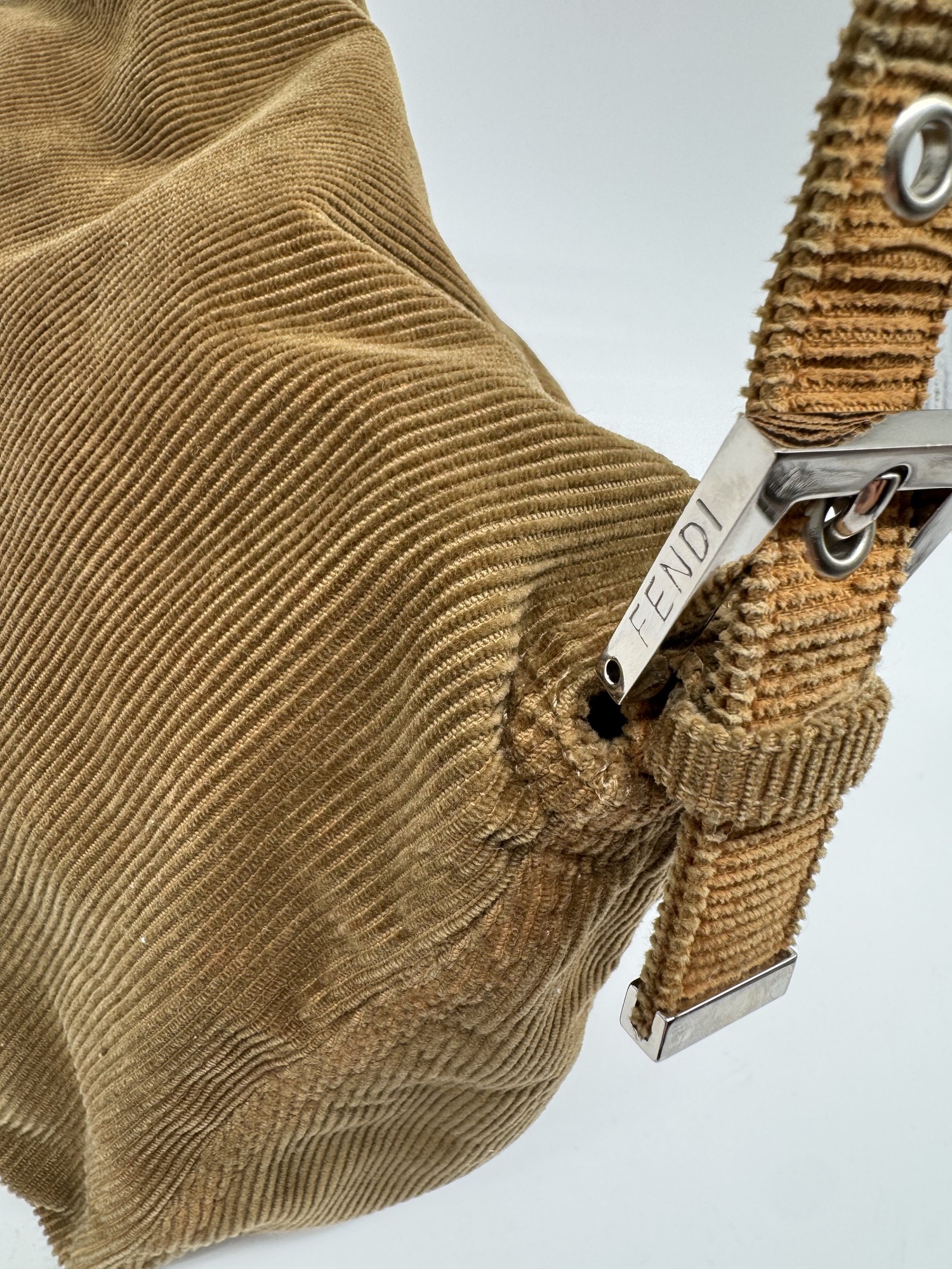 Fendi Corduroy Mamma Baguette Shoulder Bag