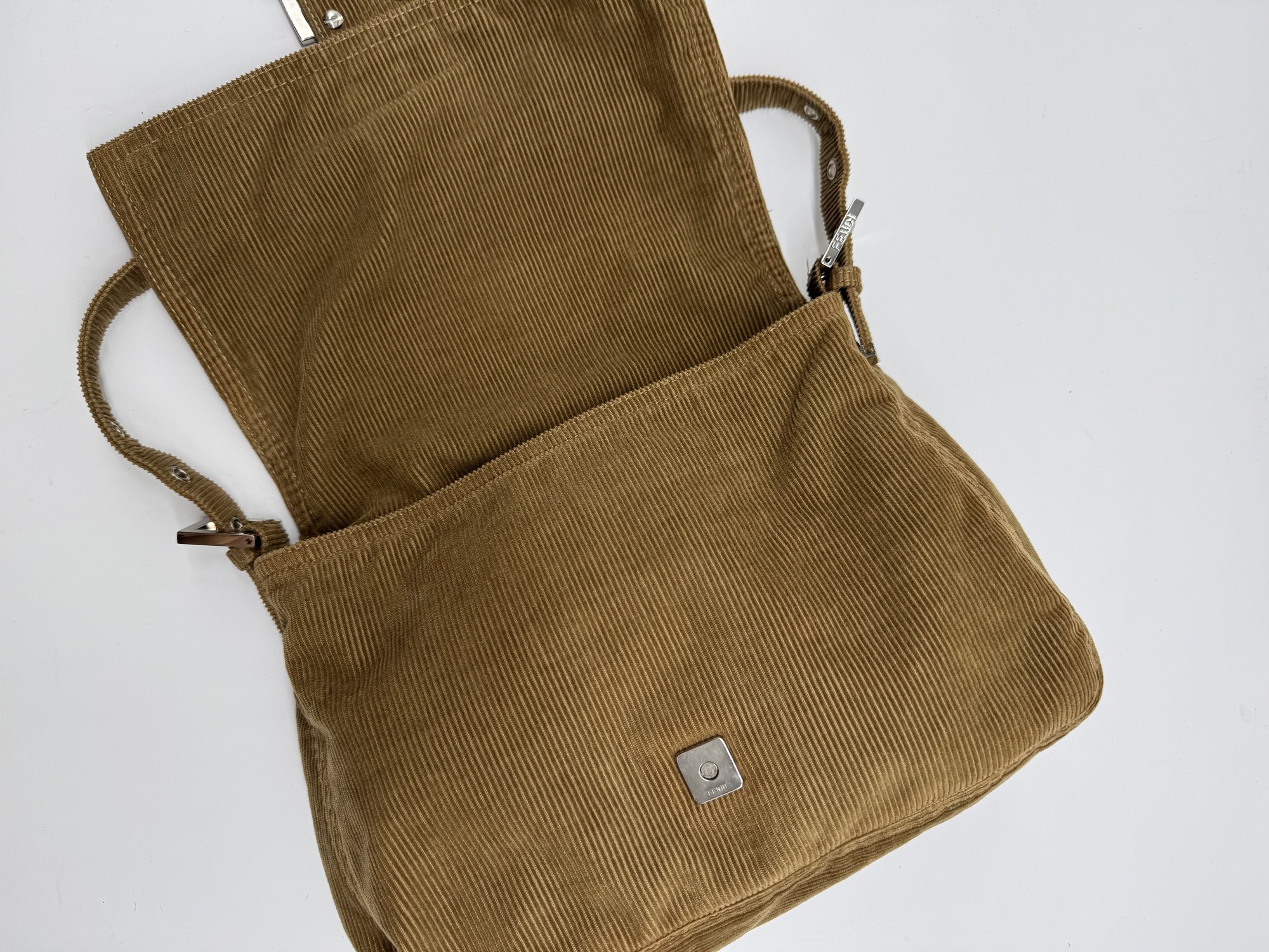 Fendi Corduroy Mamma Baguette Shoulder Bag