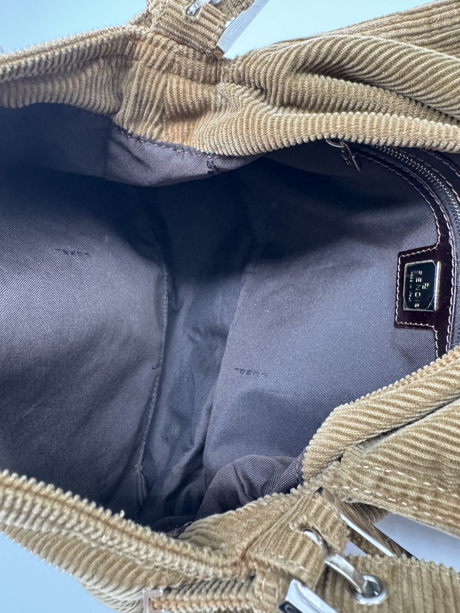 Fendi Corduroy Mamma Baguette Shoulder Bag
