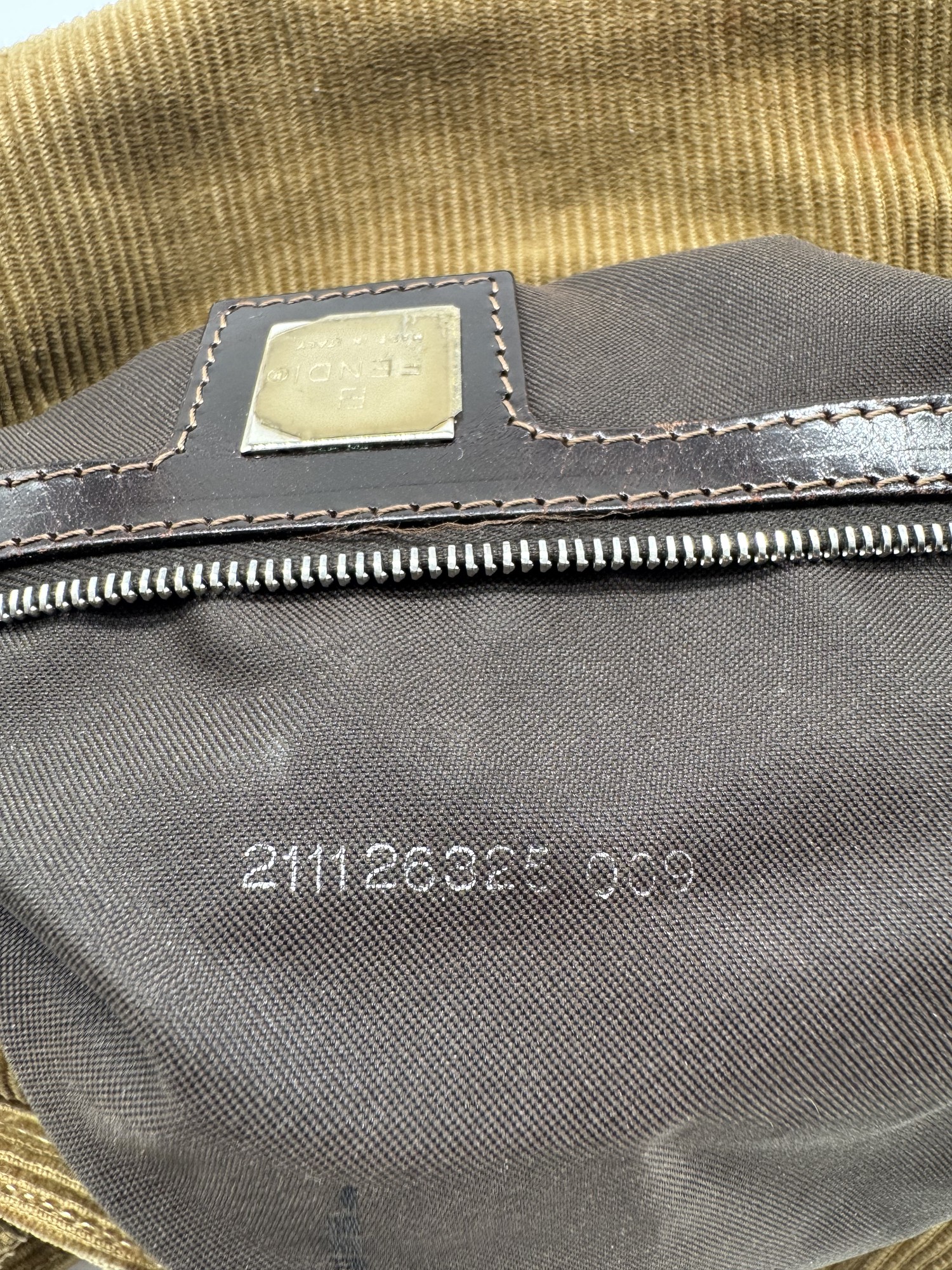 Fendi Corduroy Mamma Baguette Shoulder Bag