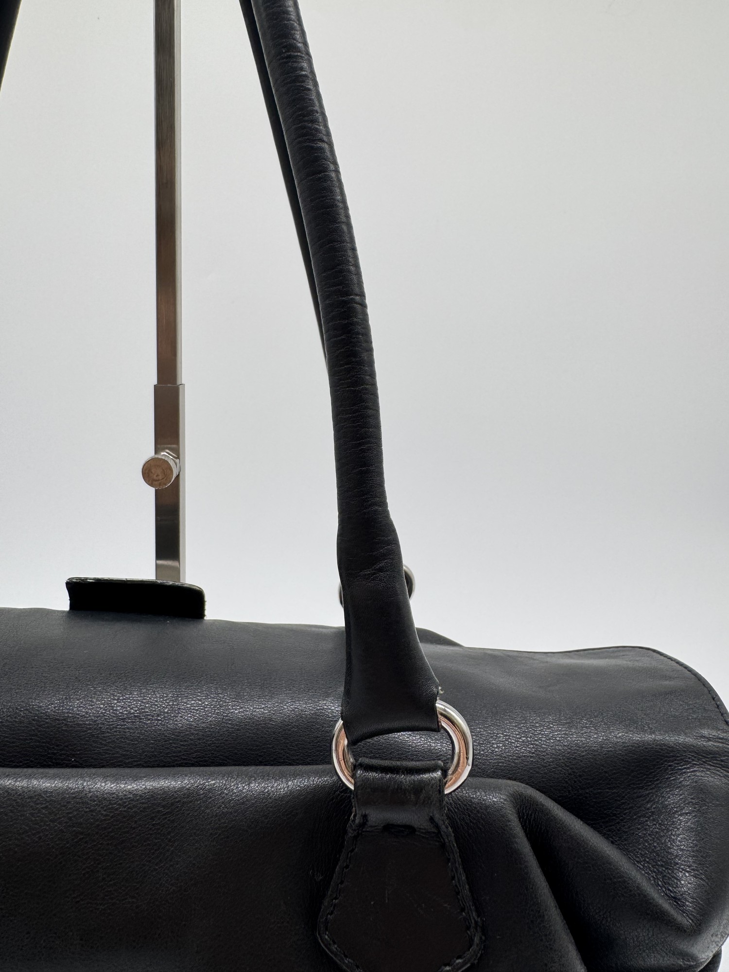 Prada Vitello Easy Leather Black Shoulder Bag