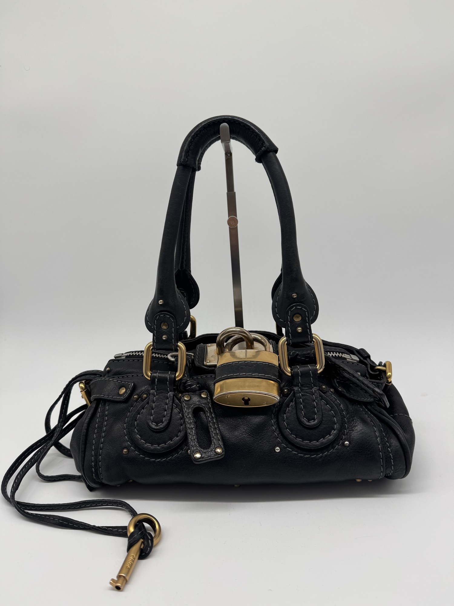 Chloe Black Leather Small Paddington Handbag