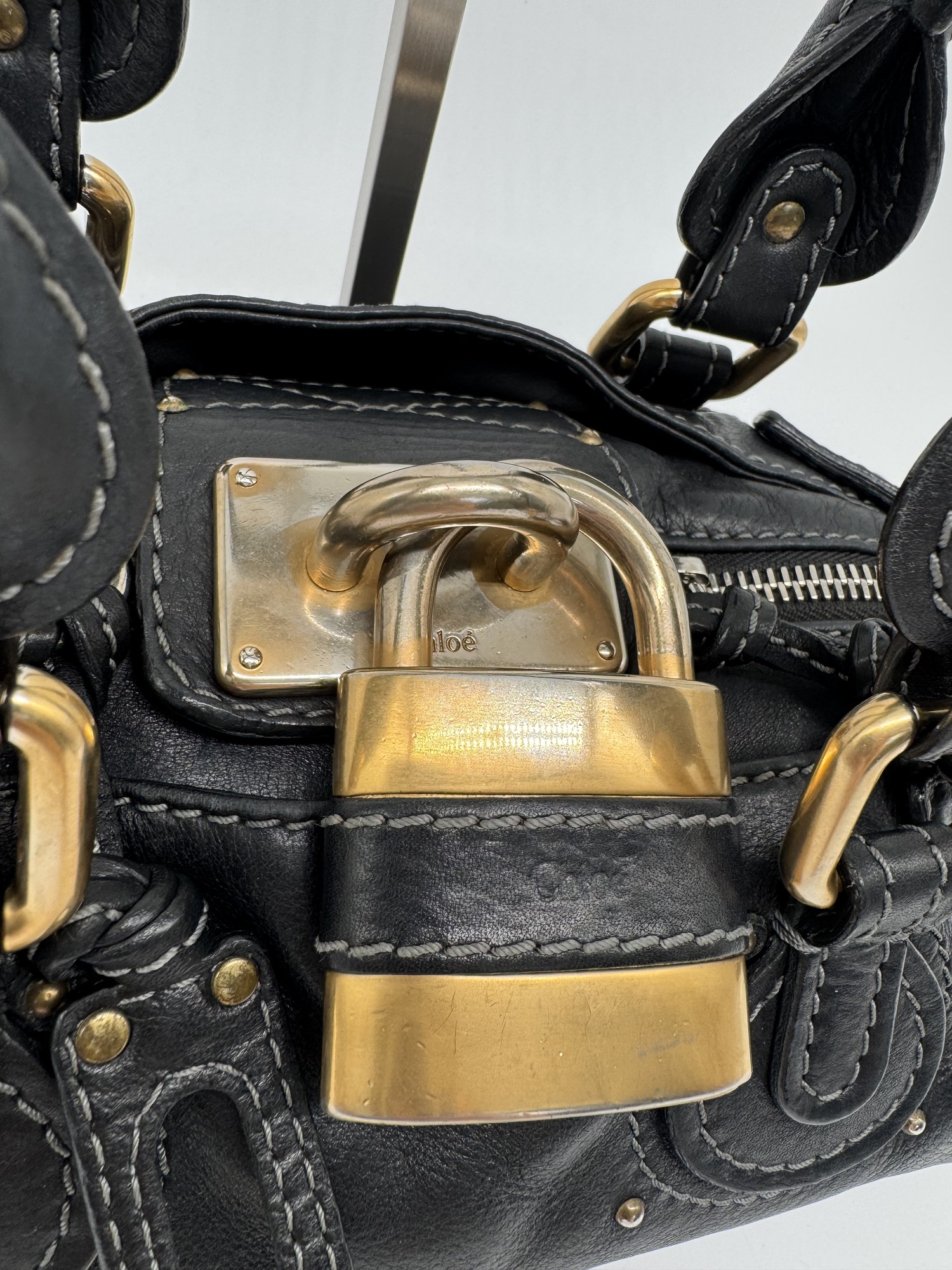 Chloe Black Leather Small Paddington Handbag
