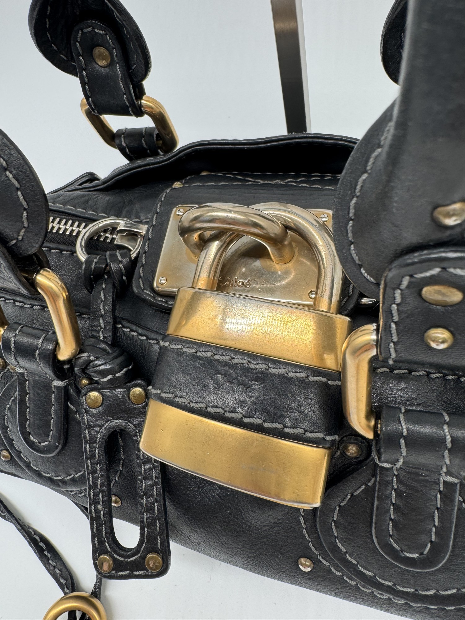 Chloe Black Leather Small Paddington Handbag