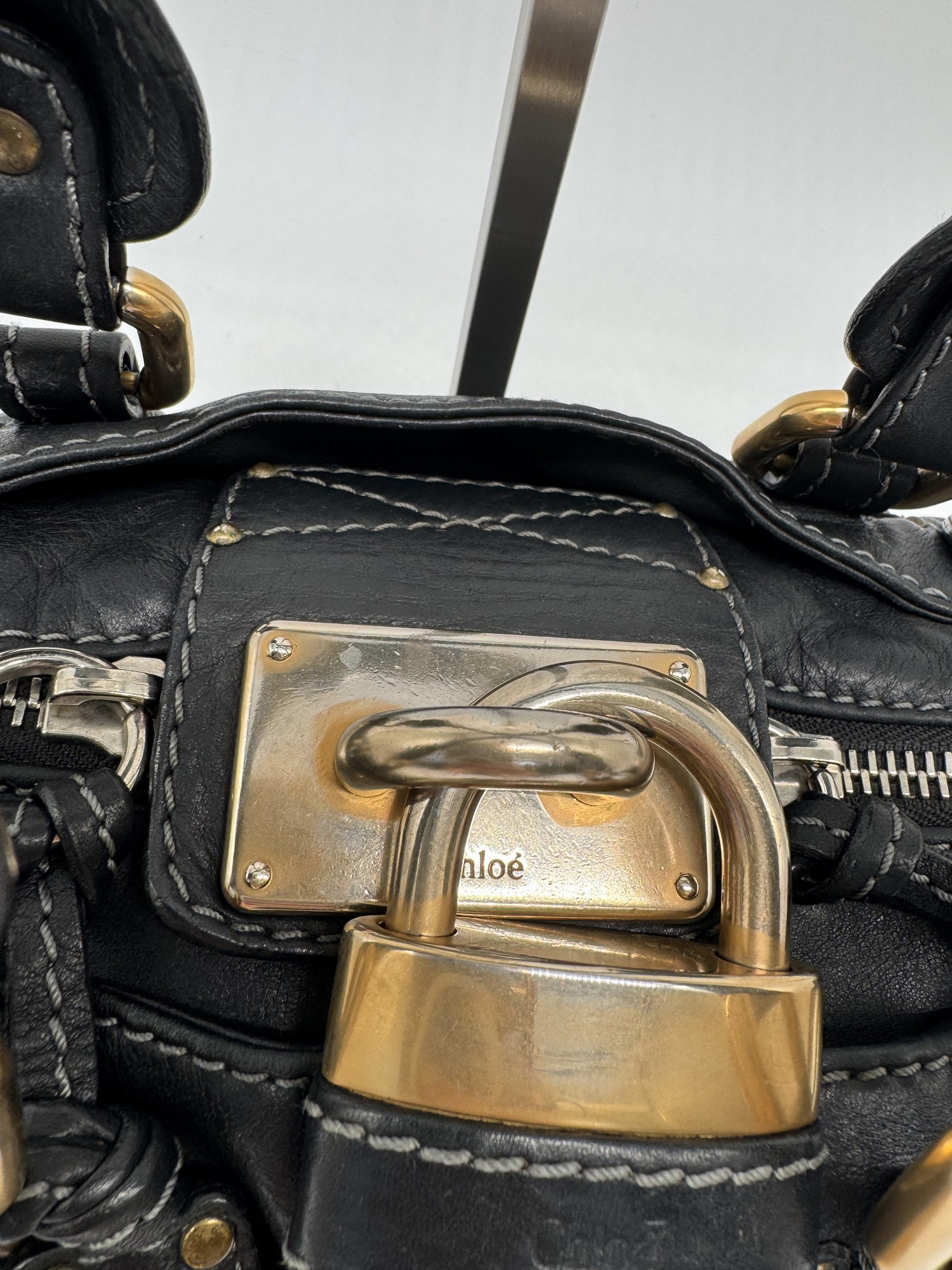 Chloe Black Leather Small Paddington Handbag