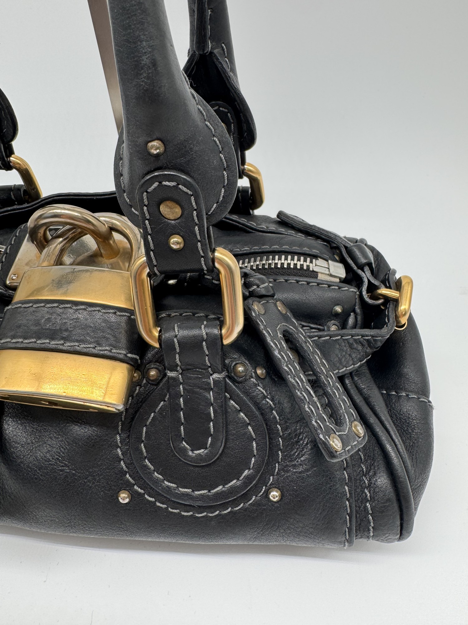 Chloe Black Leather Small Paddington Handbag