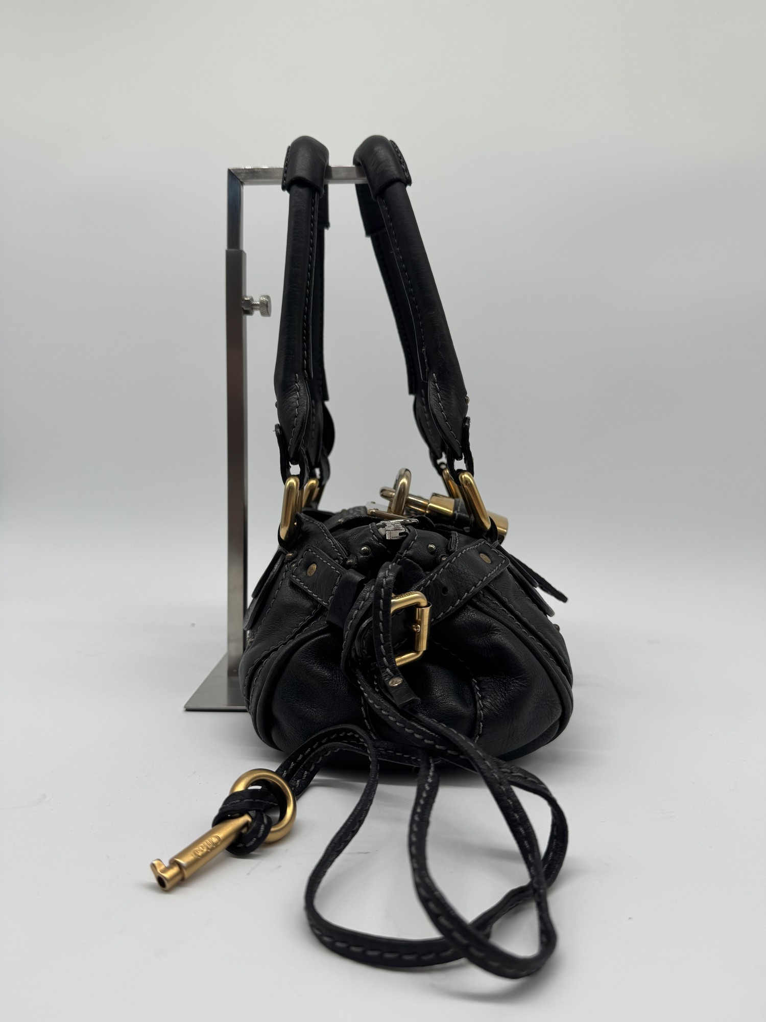 Chloe Black Leather Small Paddington Handbag