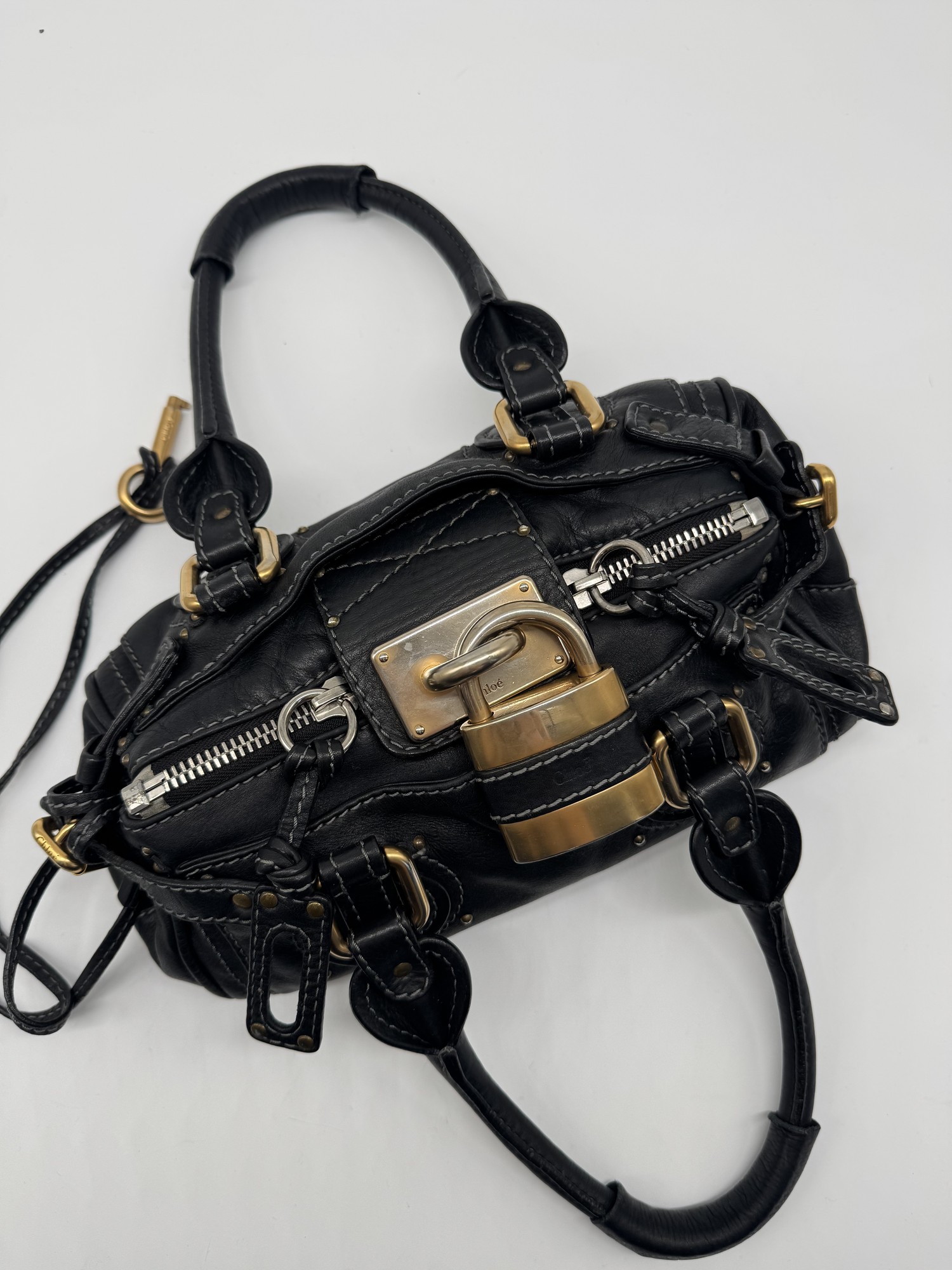 Chloe Black Leather Small Paddington Handbag