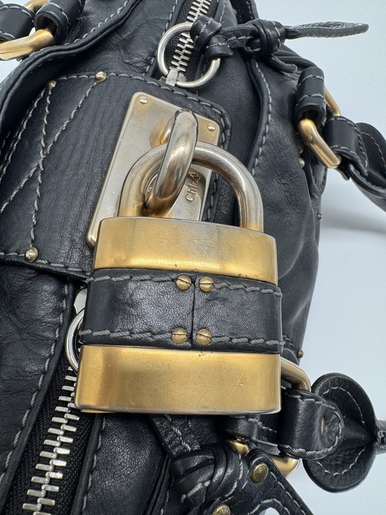 Chloe Black Leather Small Paddington Handbag