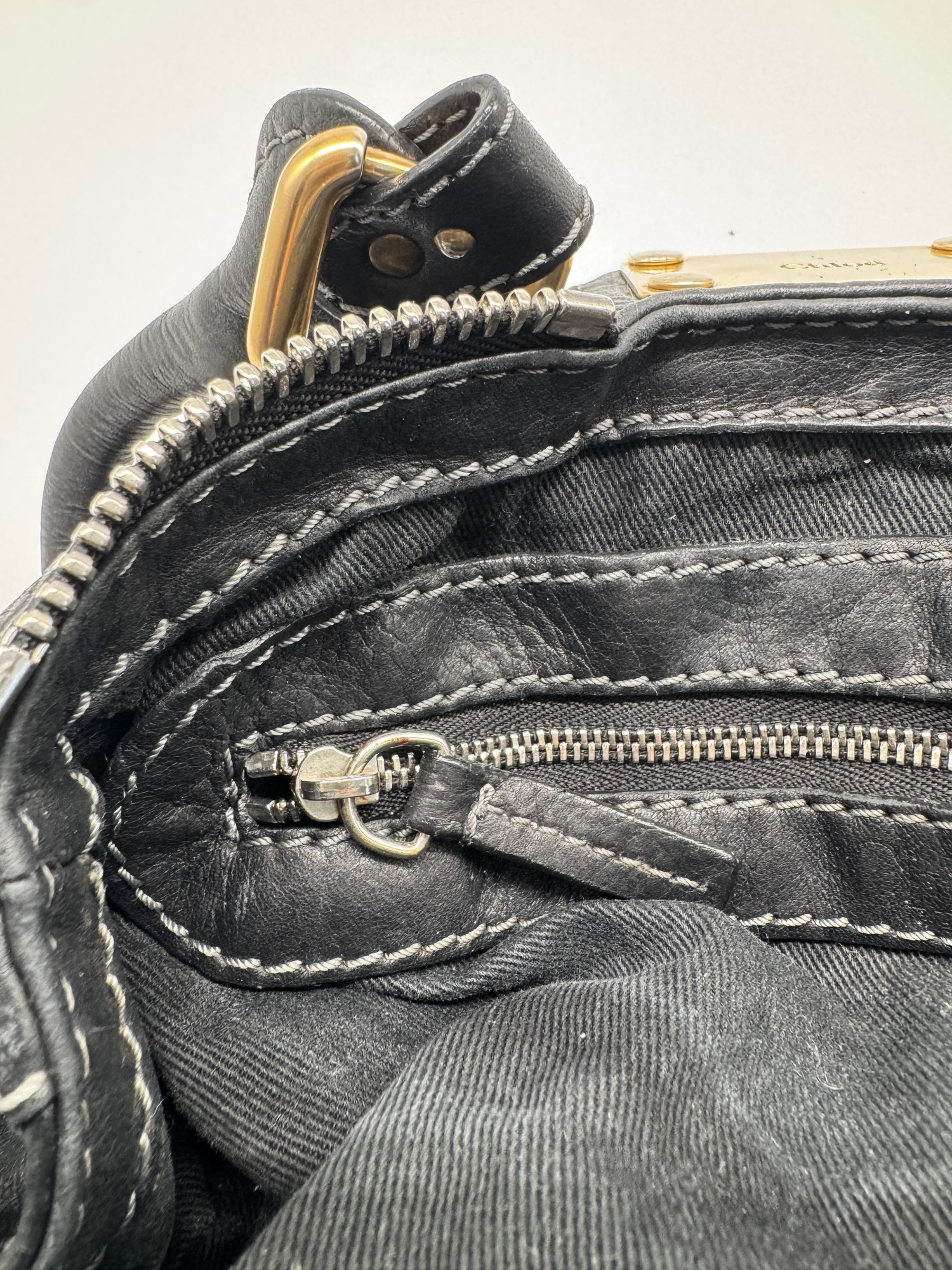 Chloe Black Leather Small Paddington Handbag