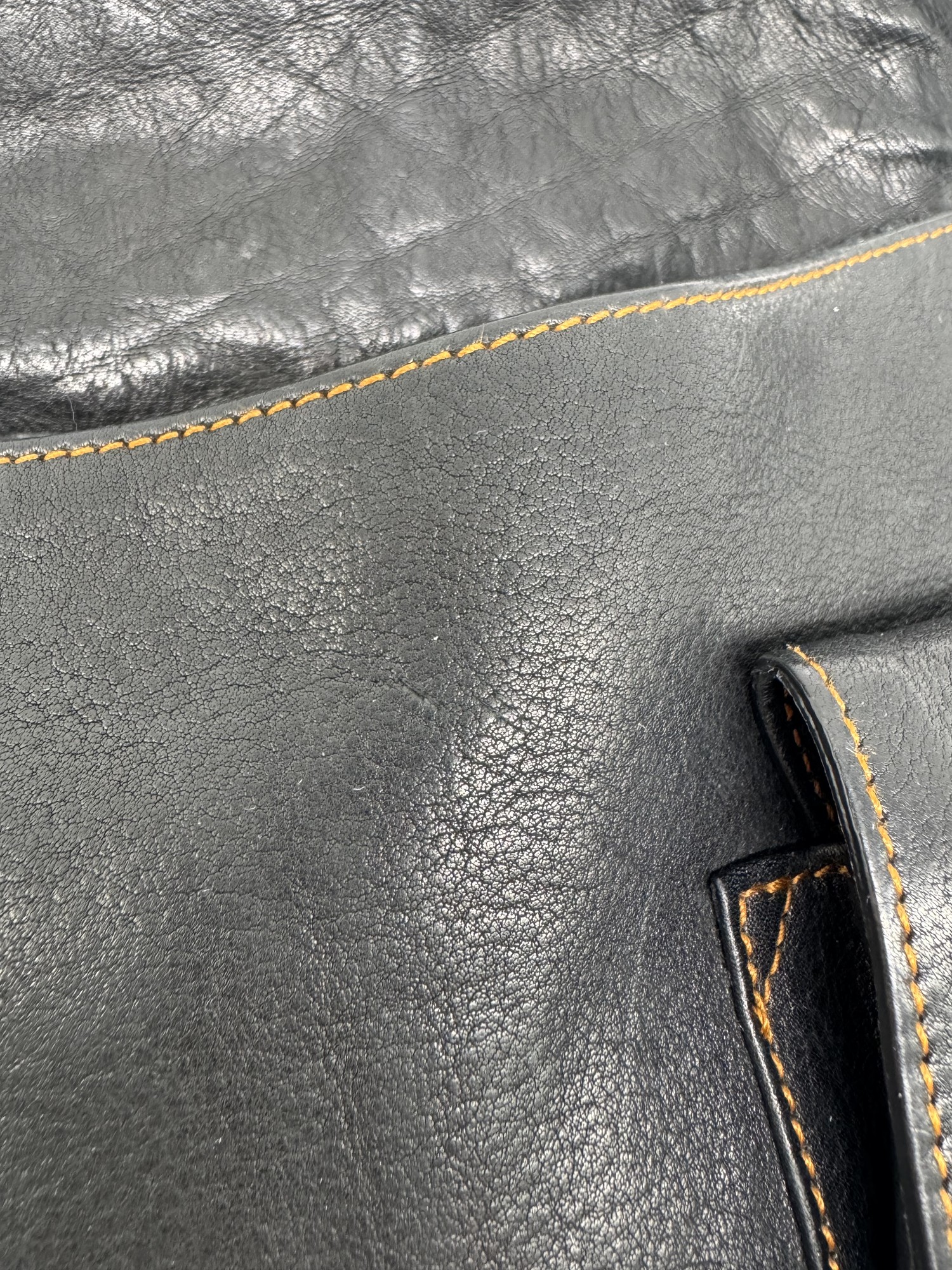 Dior Black Leather Gaucho Saddle Bag