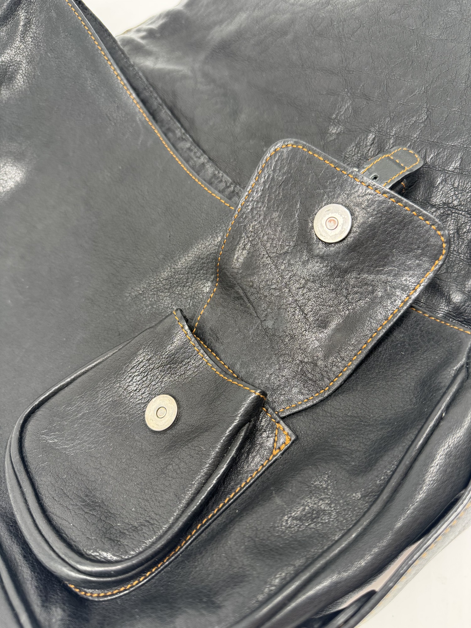 Dior Black Leather Gaucho Saddle Bag