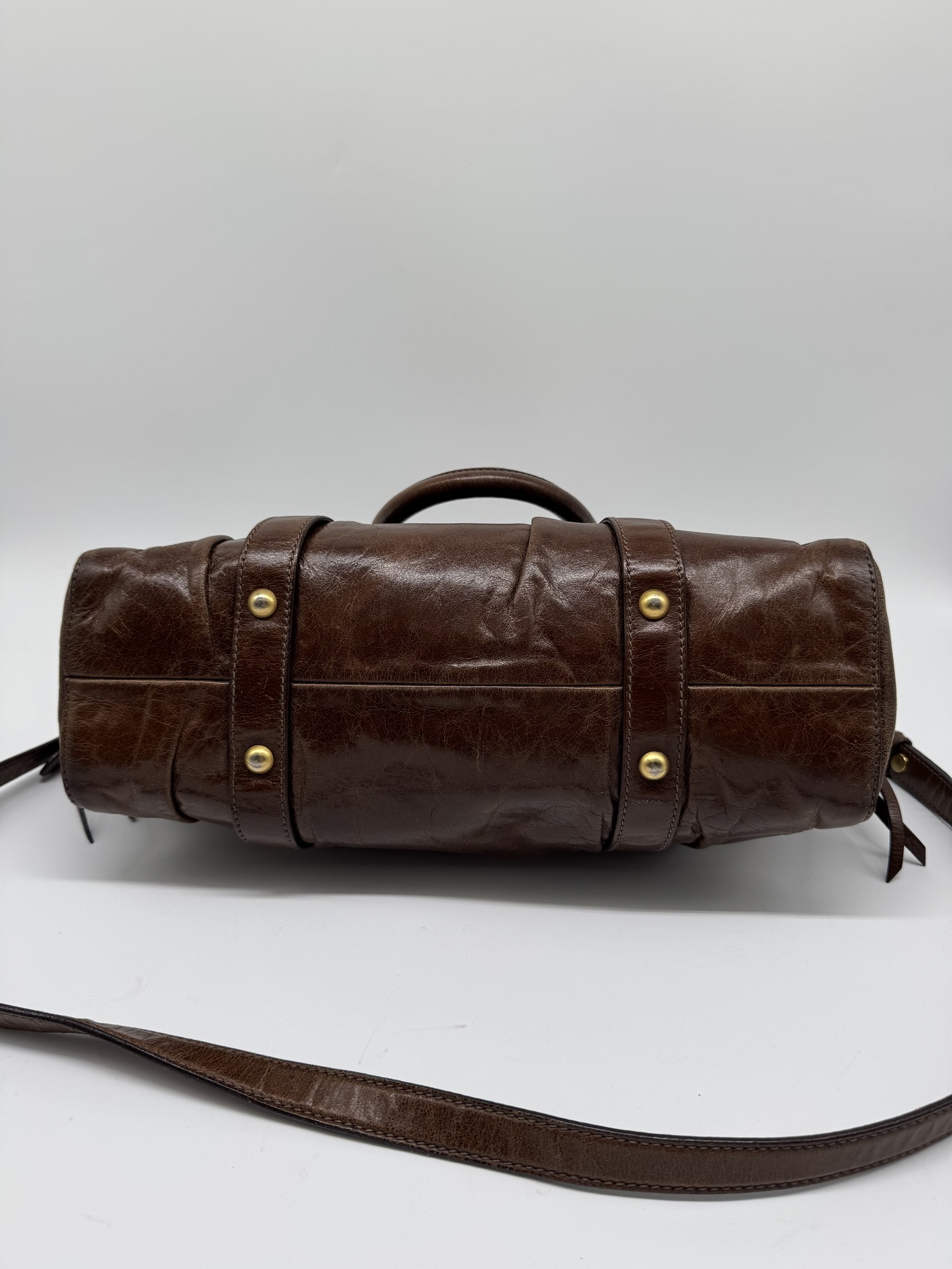 Miu Miu Brown Vitello Lux Handbag