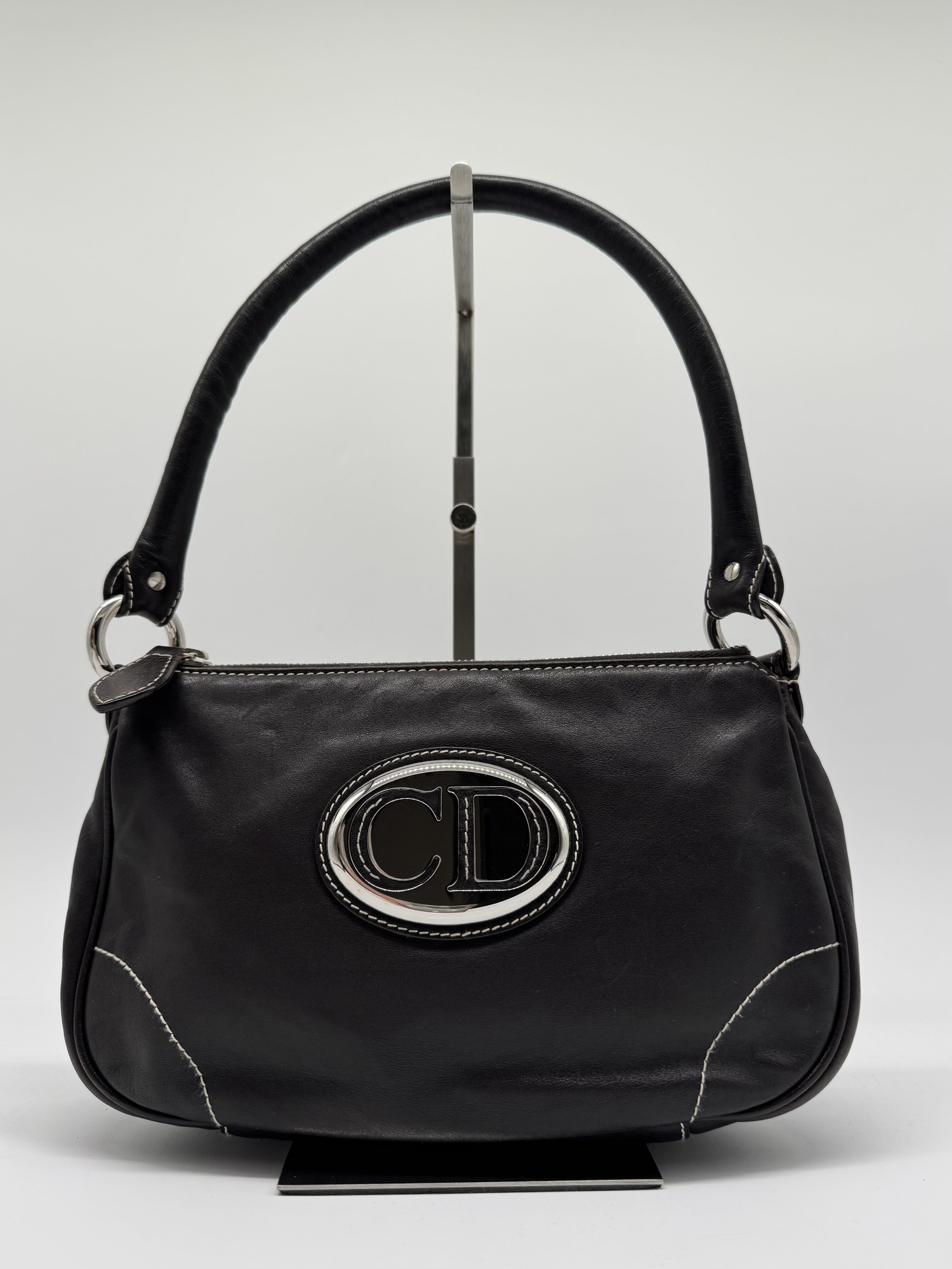 Dior Brown Leather CD Handbag