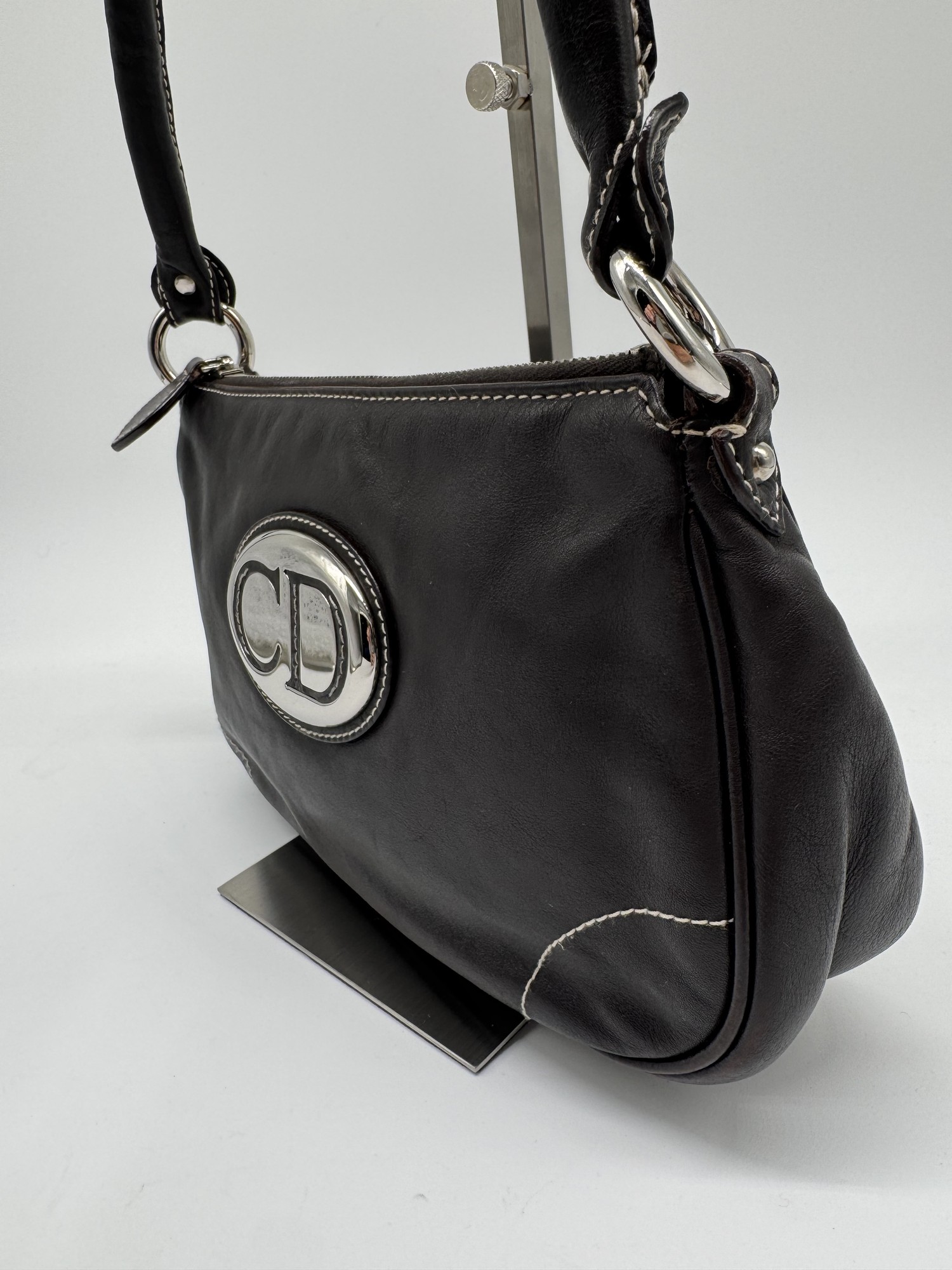 Dior Brown Leather CD Handbag