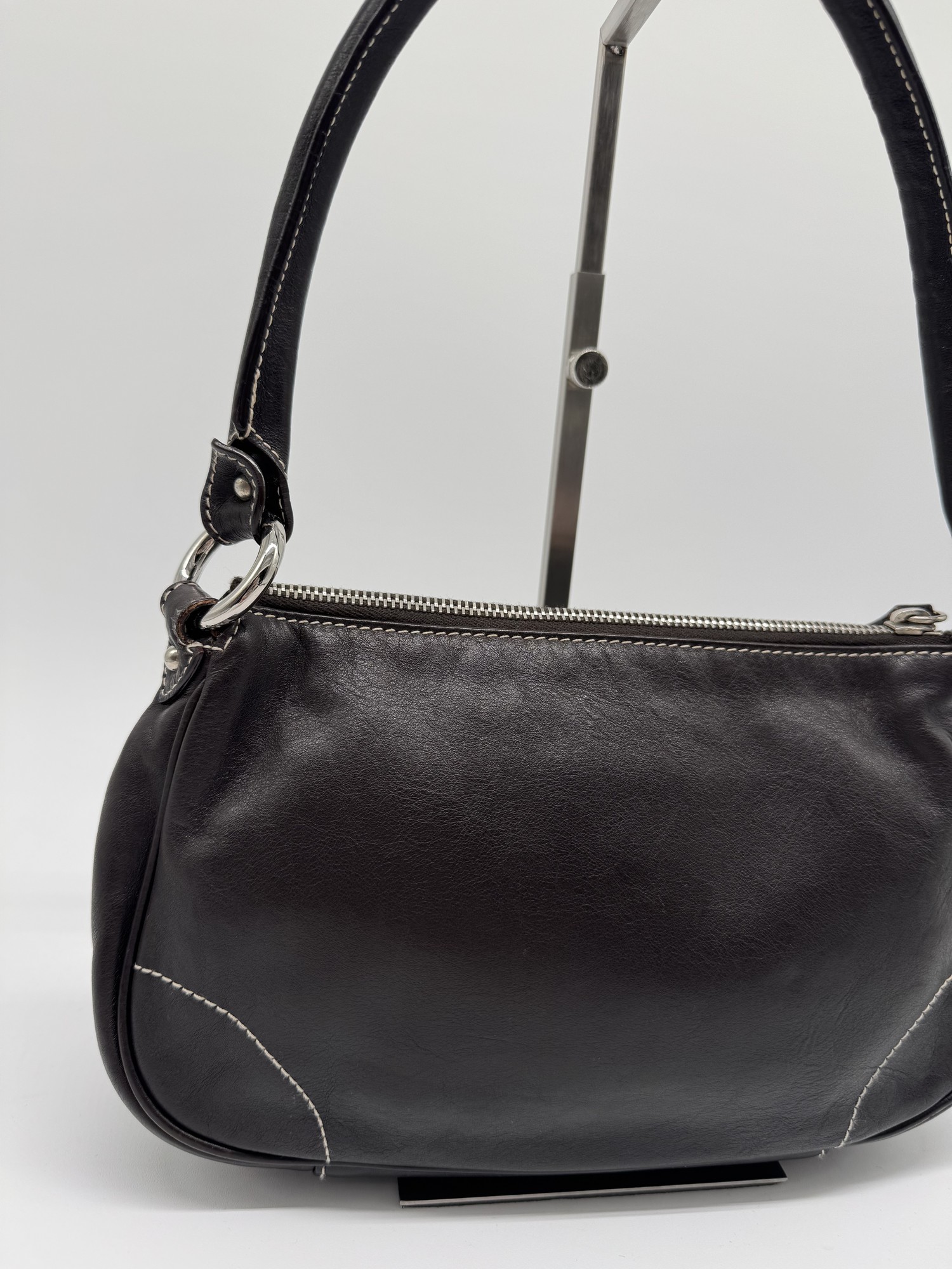 Dior Brown Leather CD Handbag