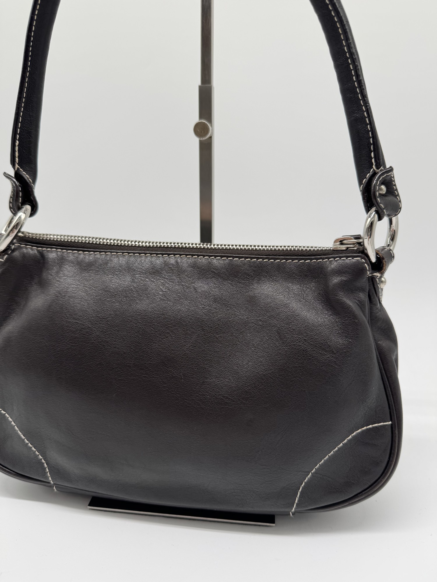 Dior Brown Leather CD Handbag