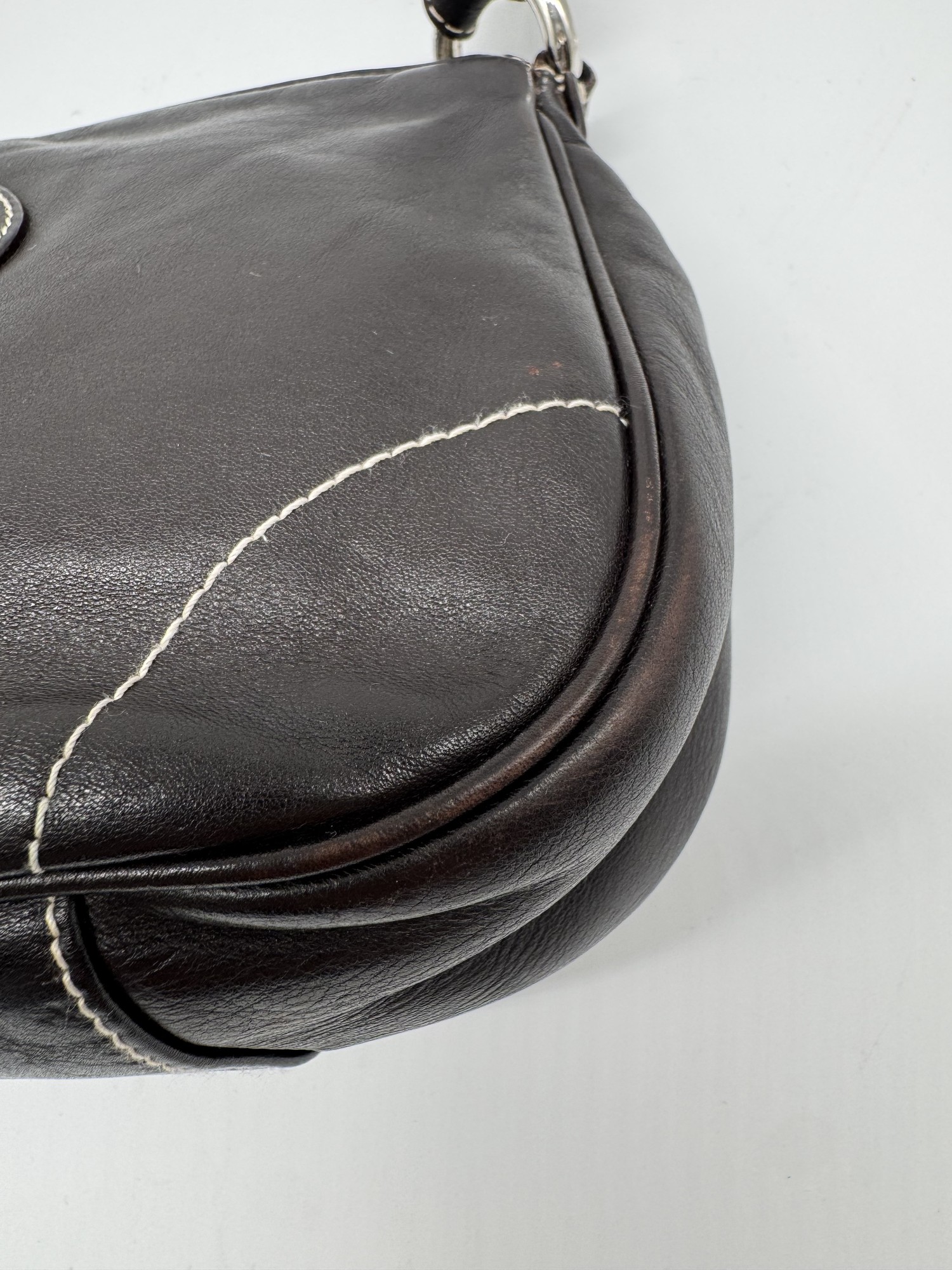 Dior Brown Leather CD Handbag