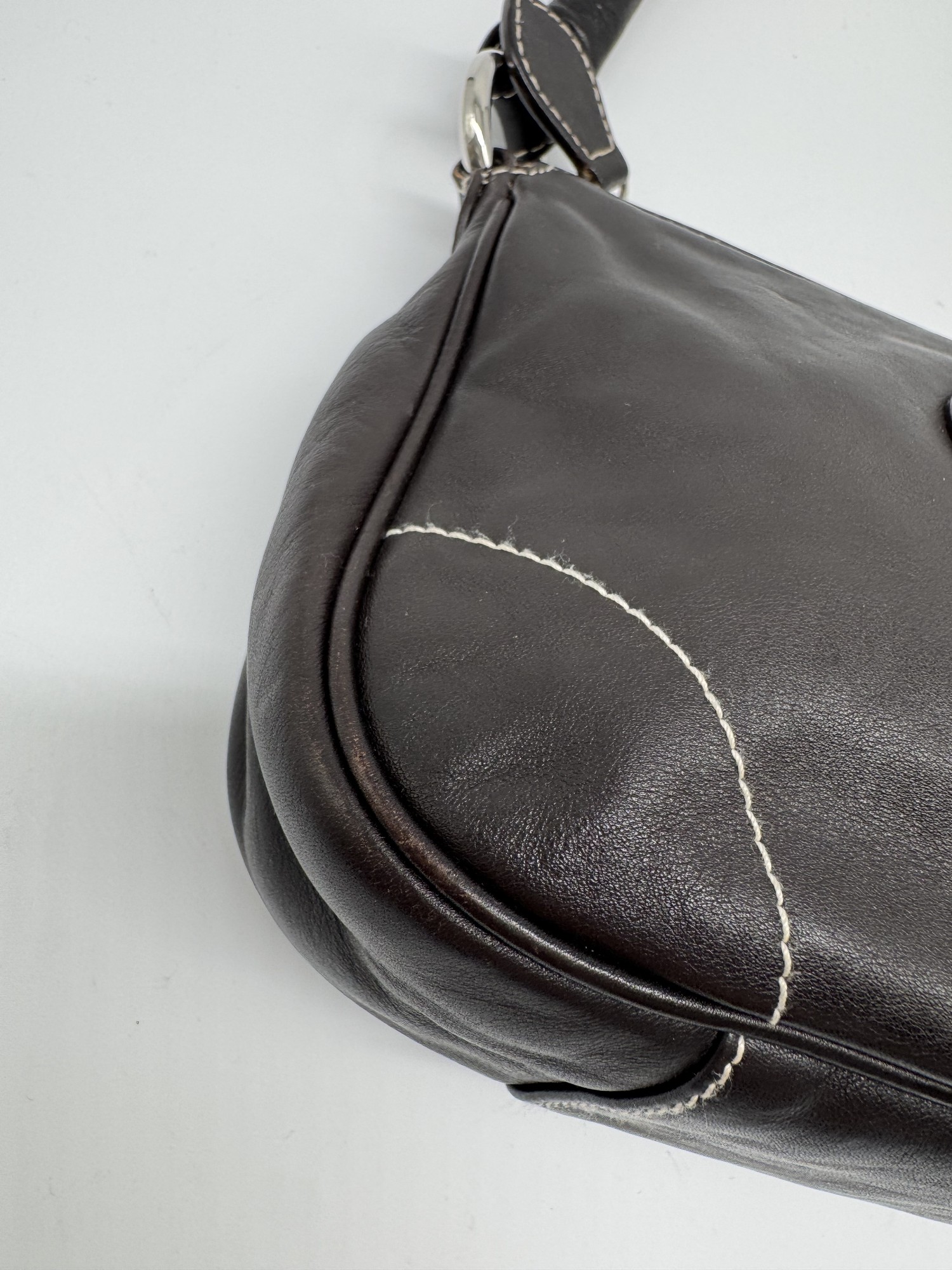 Dior Brown Leather CD Handbag