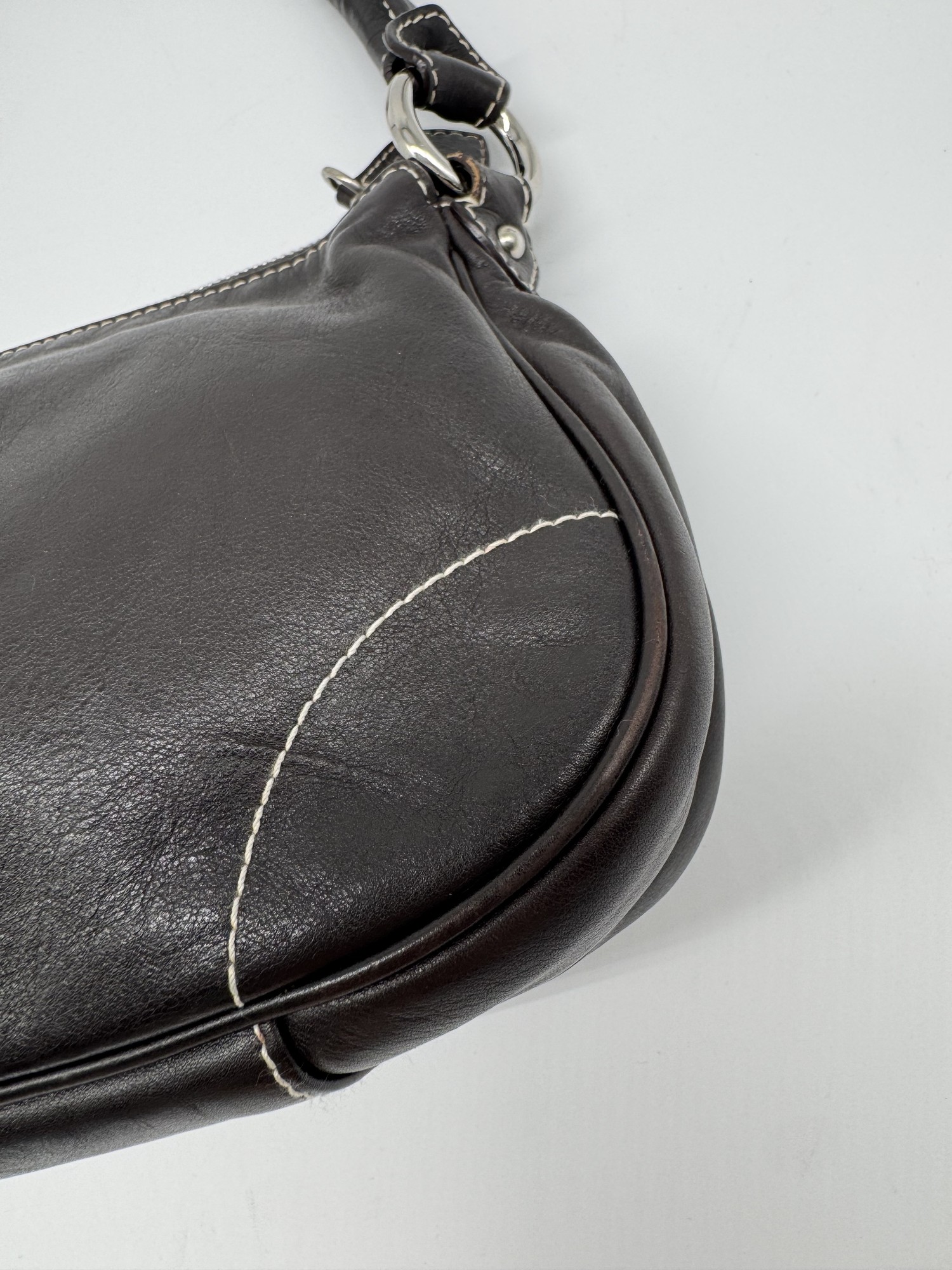 Dior Brown Leather CD Handbag